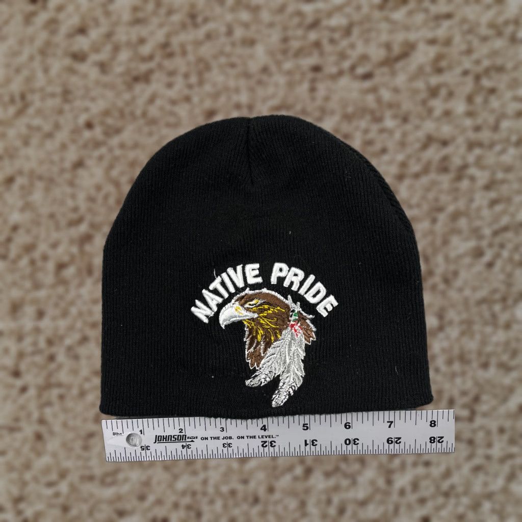Native Native Pride Beanie Hat Adult One Size Black Knit Acrylic Embroidered Ski Style: Beanie Mens Size ONE SIZE - 1 Thumbnail