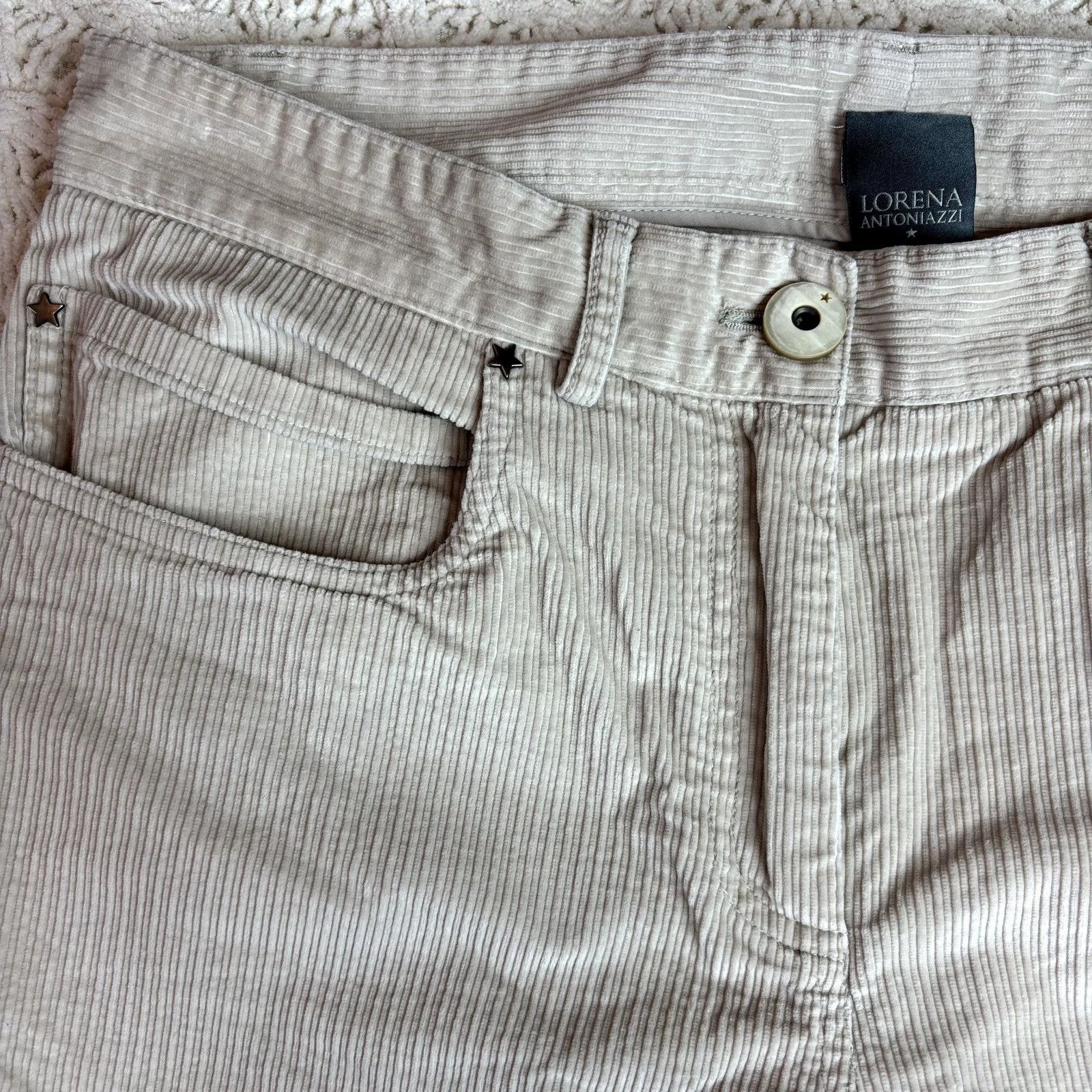 Other Lorena Antoniazzi Women's Beige Corduroy Trousers Pants - Si Size 30" / US 8 / IT 44 - 3 Thumbnail