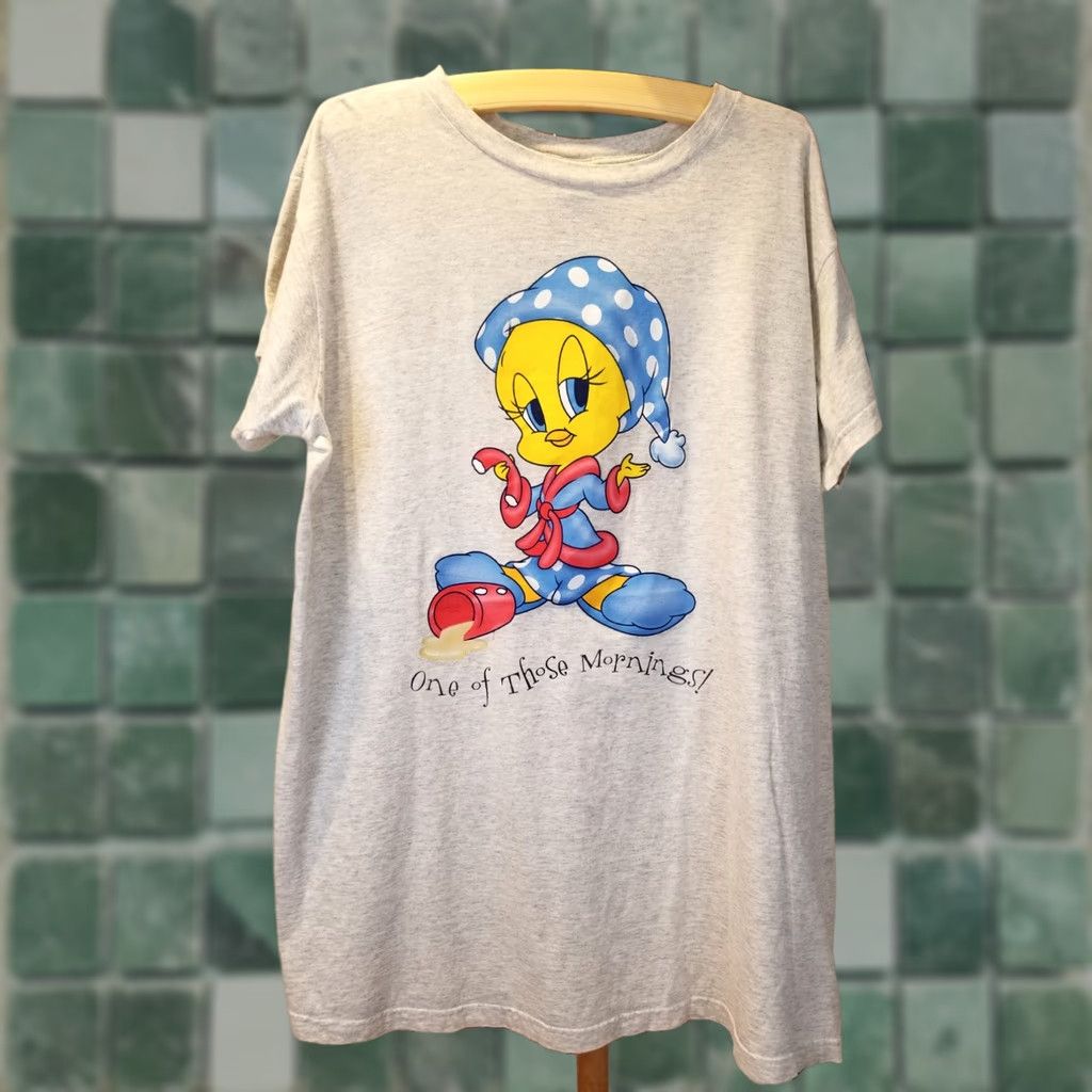 Vintage VINTAGE Looney Tunes TWEETY SLEEPSHIRT WOMEN'S ONE SIZE Gray Cotton Logo Size ONE SIZE - 1 Thumbnail