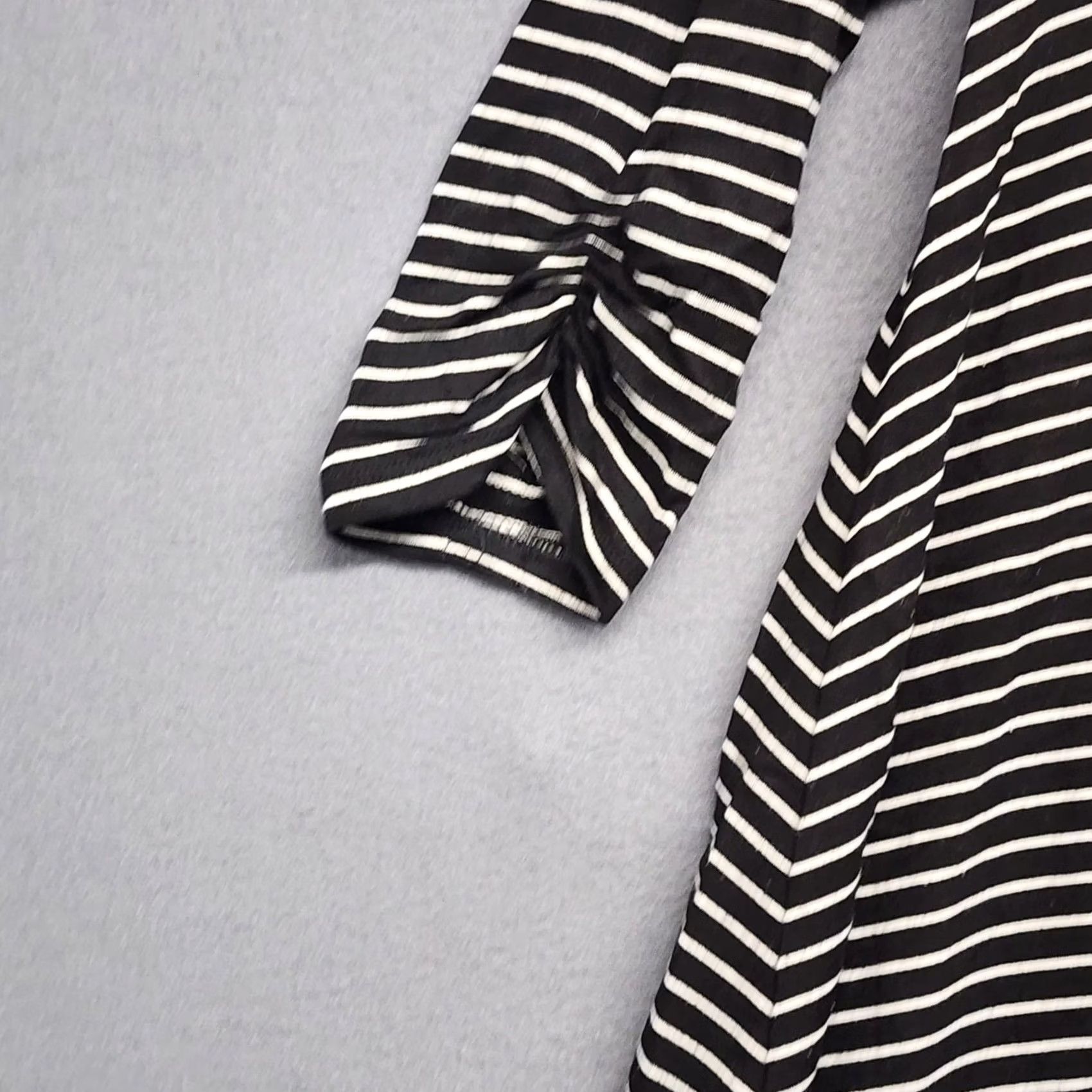 Vintage Garnet Hill Dress Womens Large Black White Striped Knit 3/4 Sleeve Casual Knee Length A-Line Size L / US 10 / IT 46 - 7 Thumbnail