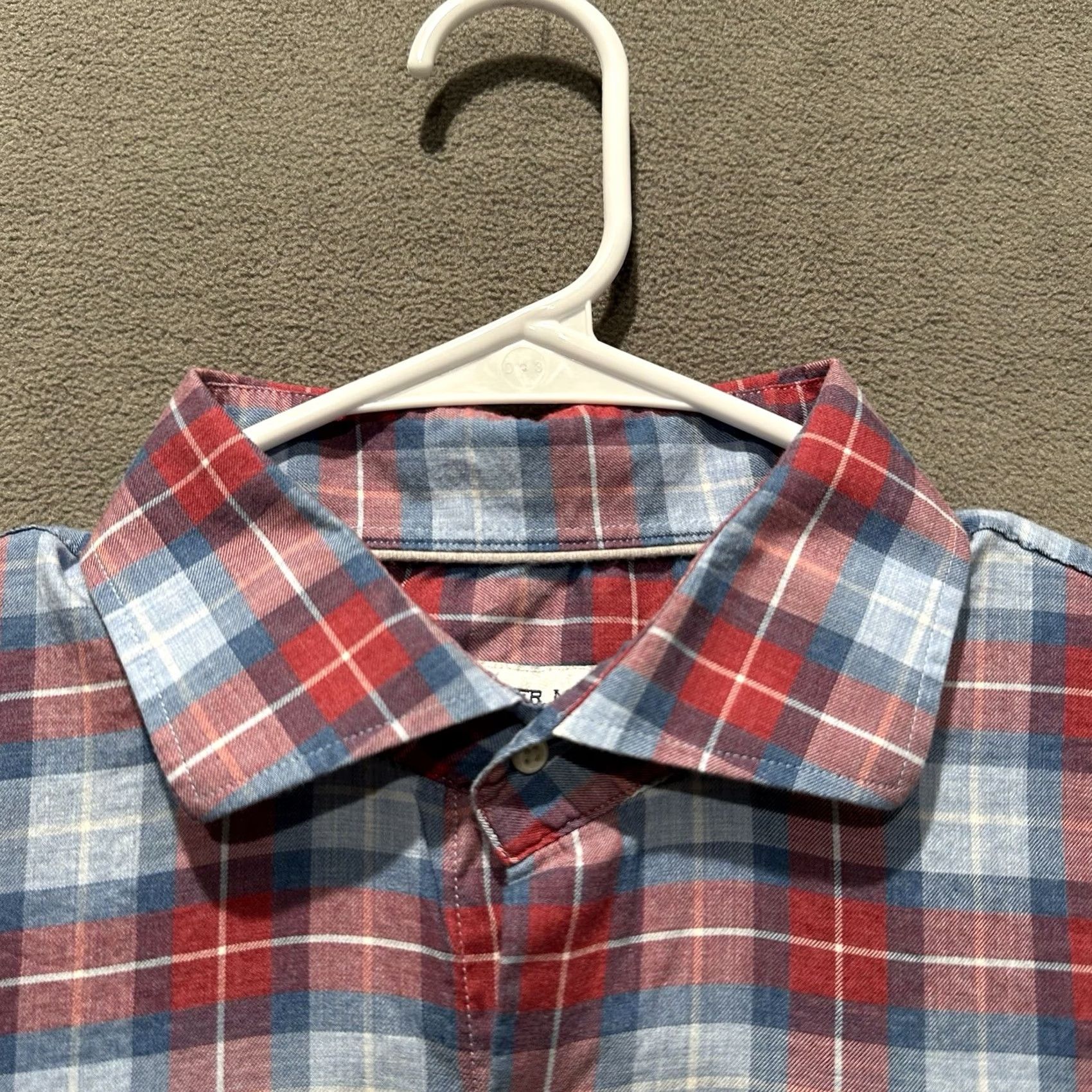 Peter Millar Peter Millar Shirt Mens Large Red Blue Plaid Alton Cotton Sport MS23W03LTS Size US L / EU 52-54 / 3 - 3 Thumbnail