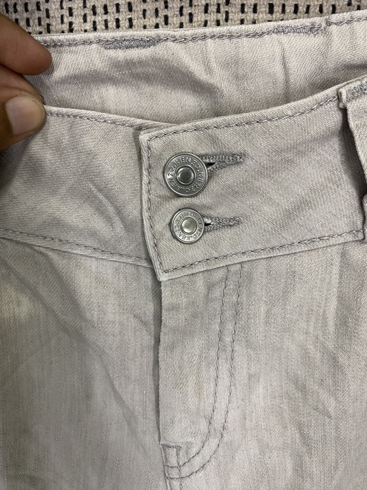 Japanese Brand × Jean × Kenzo Vintage Kenzo jeans y2k white low rise straight leg denim Size US 30 / EU 46 - 9 Thumbnail