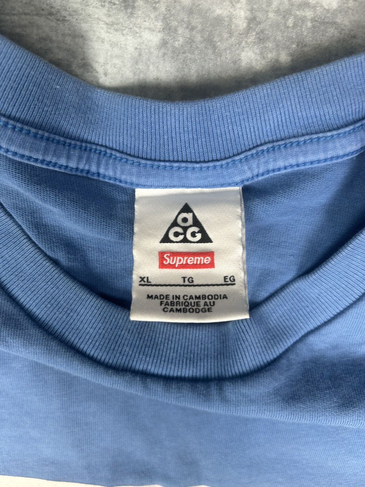 Nike ACG × Supreme Supreme x Nike ACG Grid Tee Blue - Size XL Size US XL / EU 56 / 4 - 5 Thumbnail