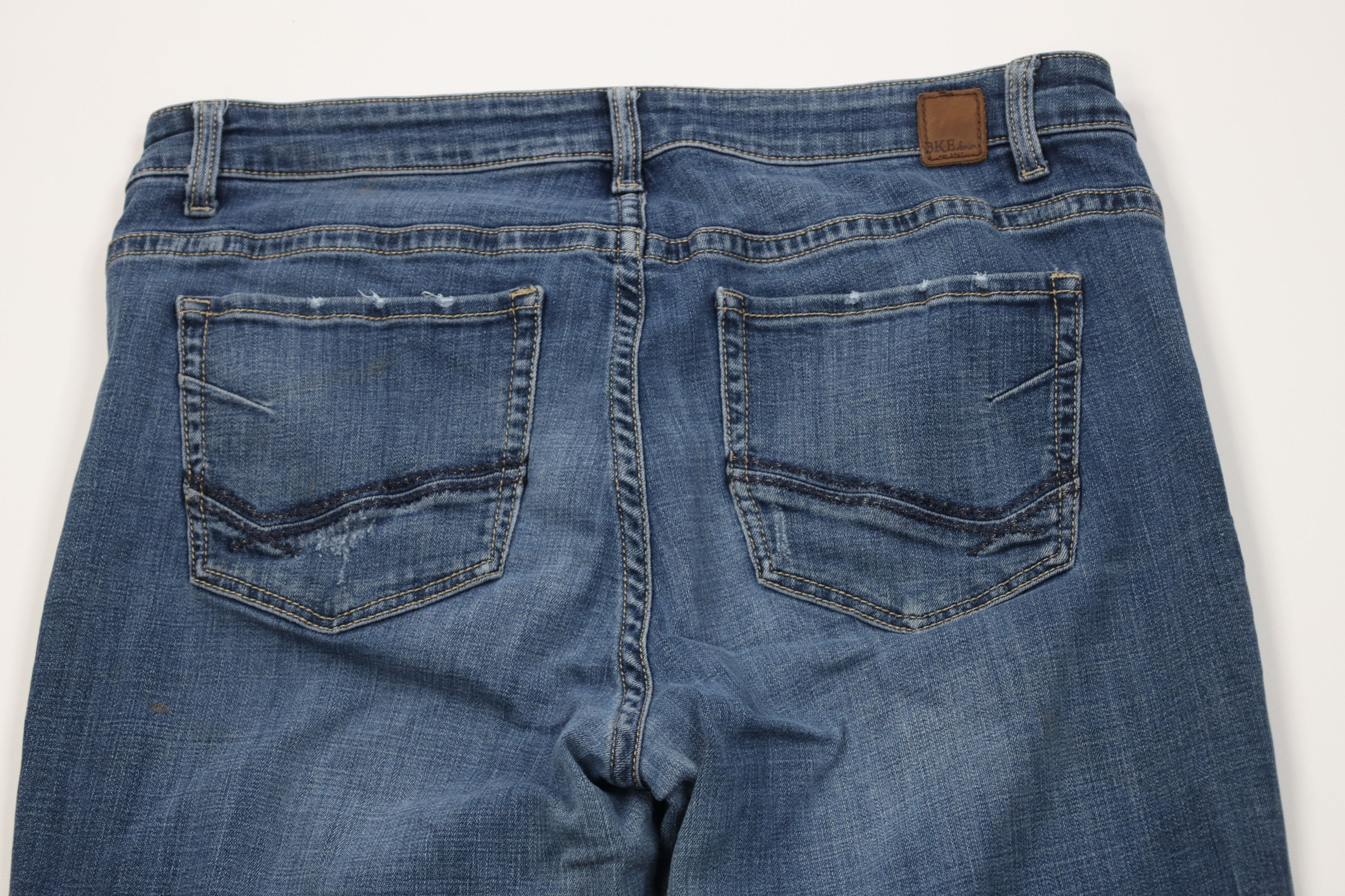 Vintage Buckle BKE Stitch Payton Flared Bootcut Denim Jeans Blue Size 33" - 12 Thumbnail