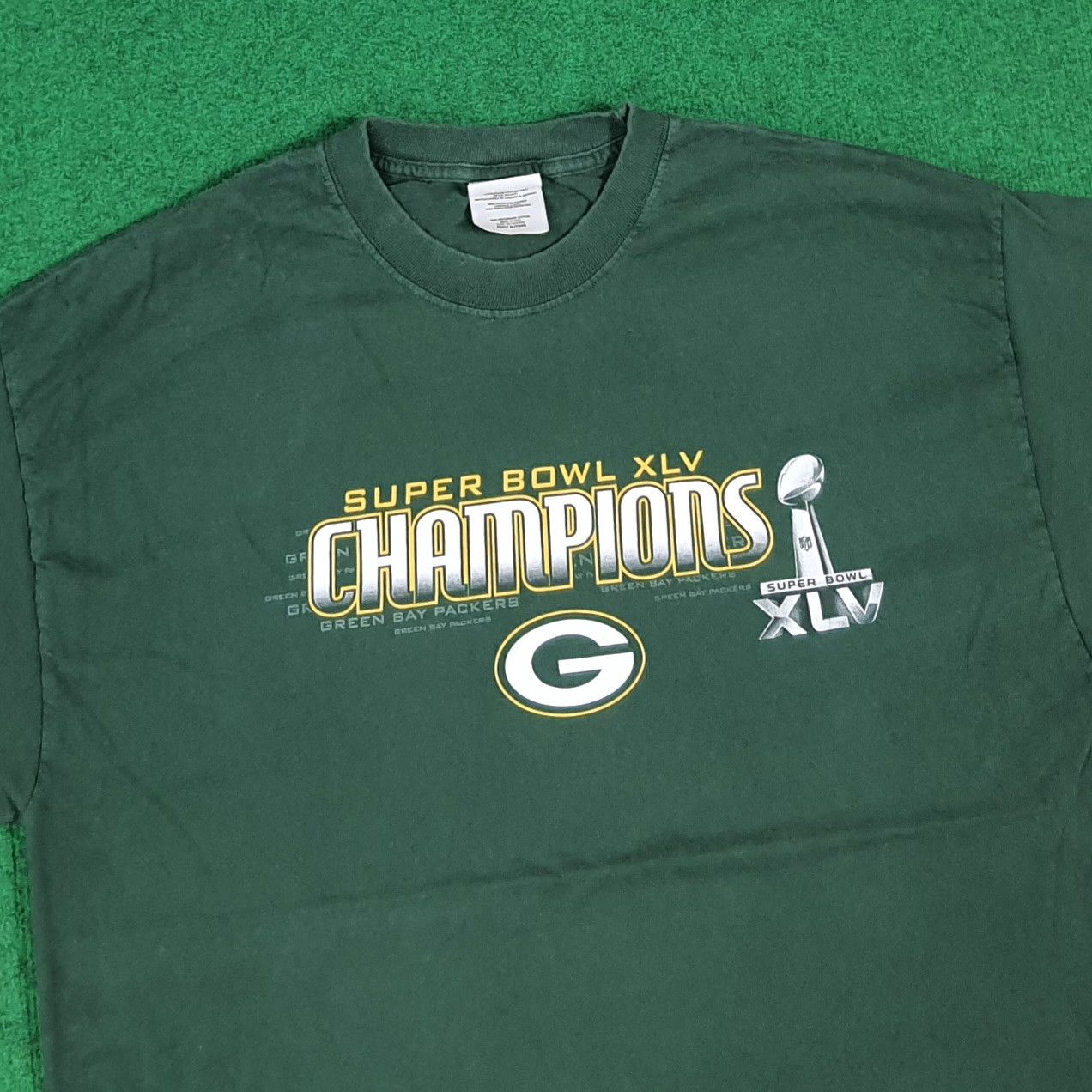 Vintage Vintage Green Bay Packers Super Bowl XLV Tshirt C285N15 Size US L / EU 52-54 / 3 - 2 Thumbnail