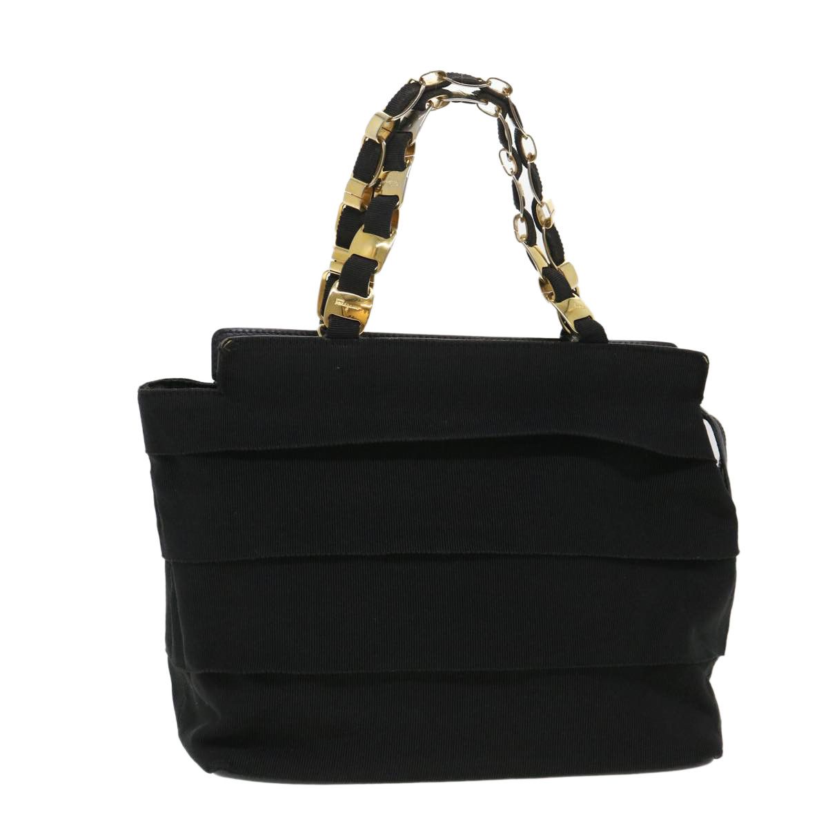 Salvatore Ferragamo Black Canvas Handbag (Pre-Owned) Size ONE SIZE - 1 Thumbnail