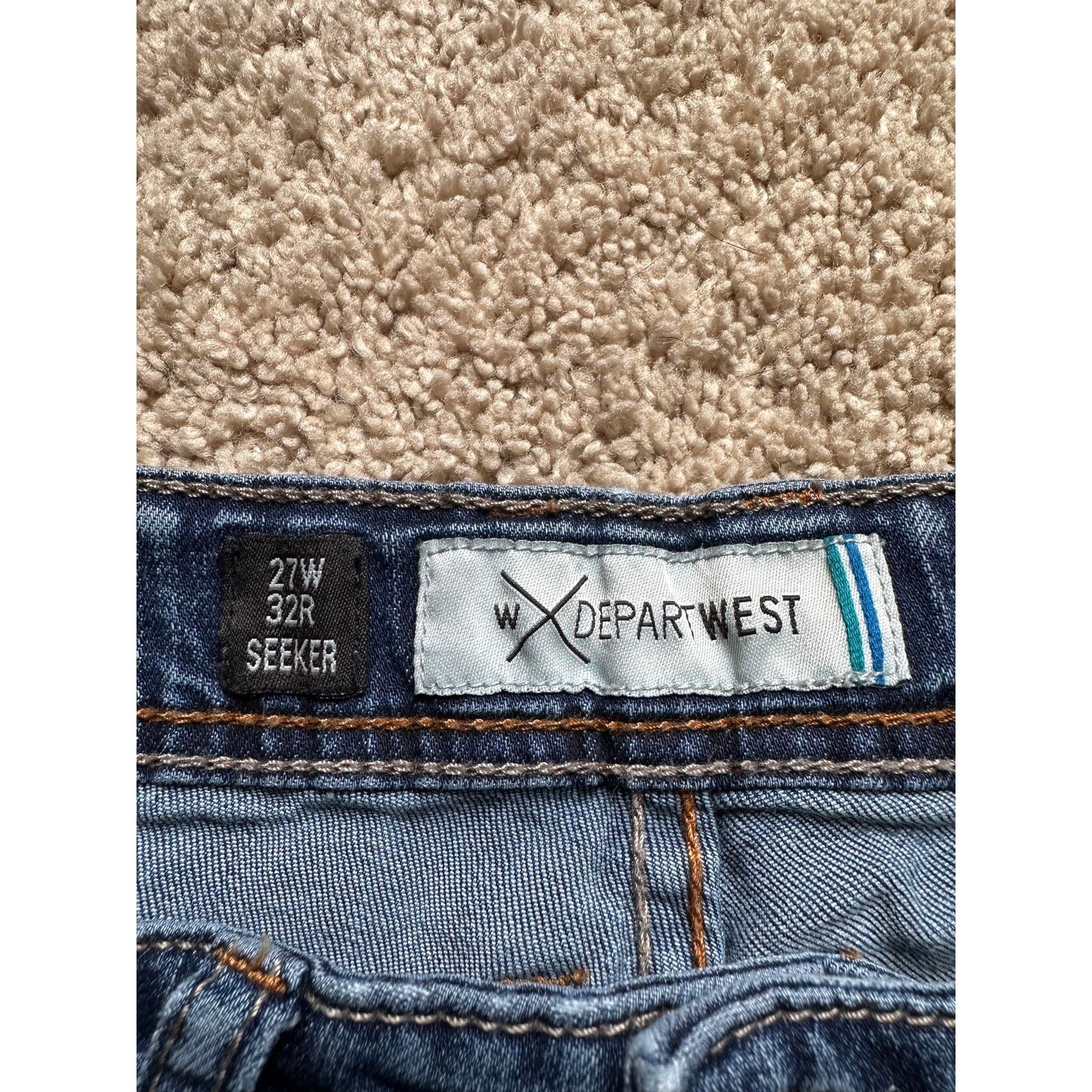Other Departwest Seeker Stretch Straight Jeans Blue Mens 32R x 27W Size US 32 / EU 48 - 6 Thumbnail