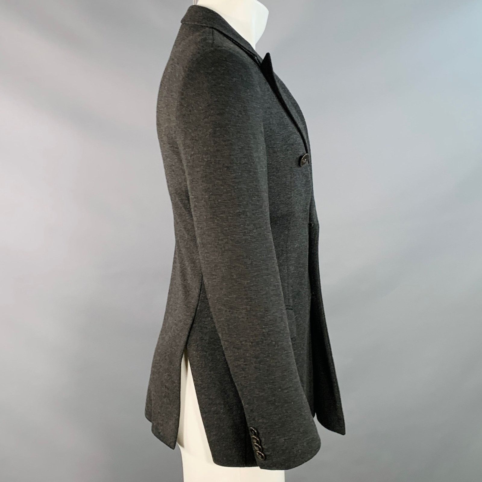 Giorgio Armani Size 38 Grey Viscose Blend Double Breasted Peak Lapel Jacket Size US M / EU 48-50 / 2 - 3 Thumbnail