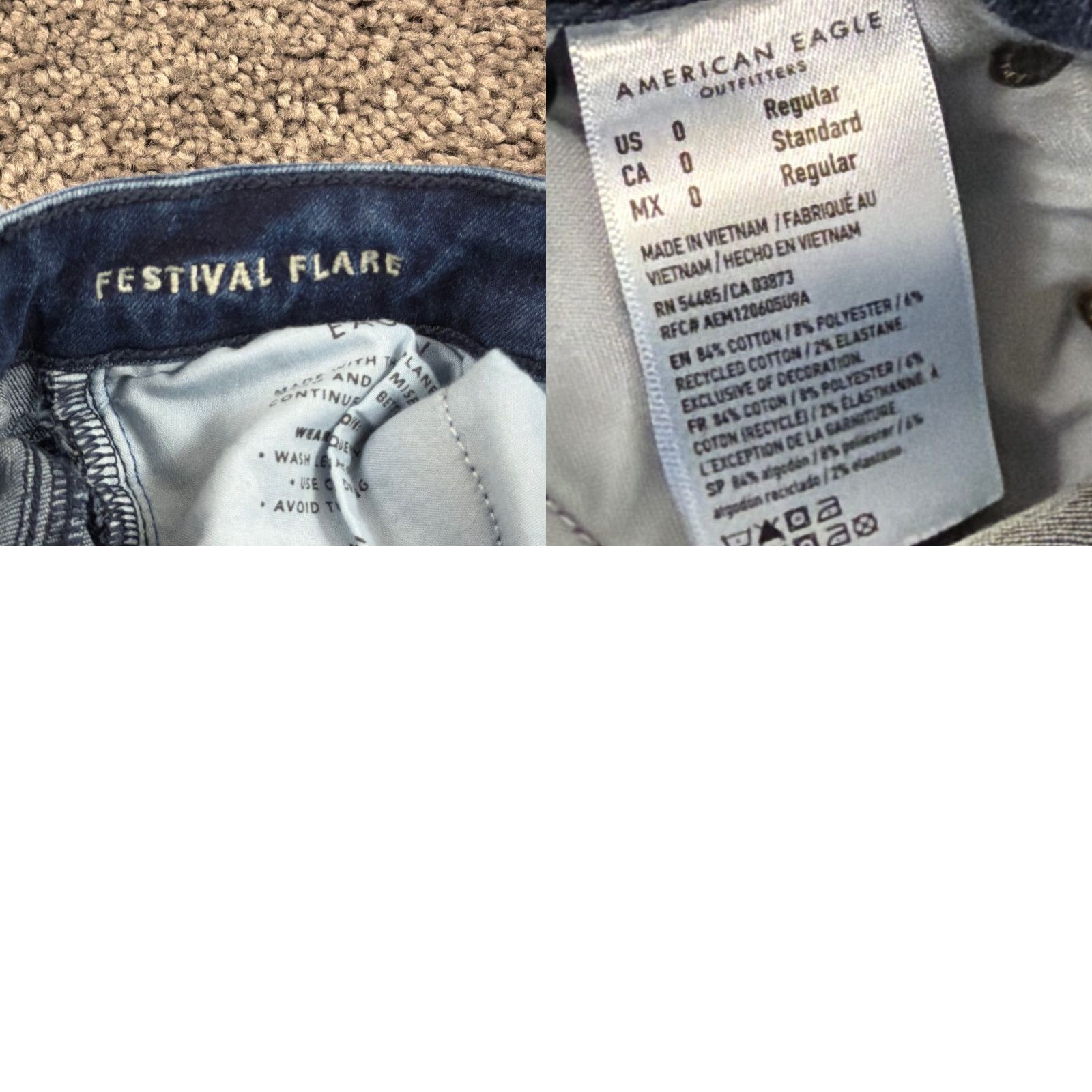 American Eagle Outfitters VINTAGE American Eagle Outfitters Jeans Womens 0 Flare Mid Rise Dark Wash Stretch Festival 23x32 Womens Jeans Farbe Blue Size 25" / US 0 / IT 36 - 9 Thumbnail