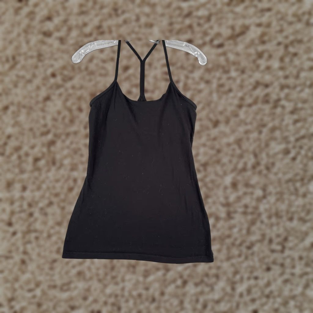 Lululemon Lululemon Shirt Women Tank Black Power Pose Racerback Built-In Bra 6 Sleeveless Sports Casual Workout T-Shirt Size M / US 6-8 / IT 42-44 - 1 Thumbnail
