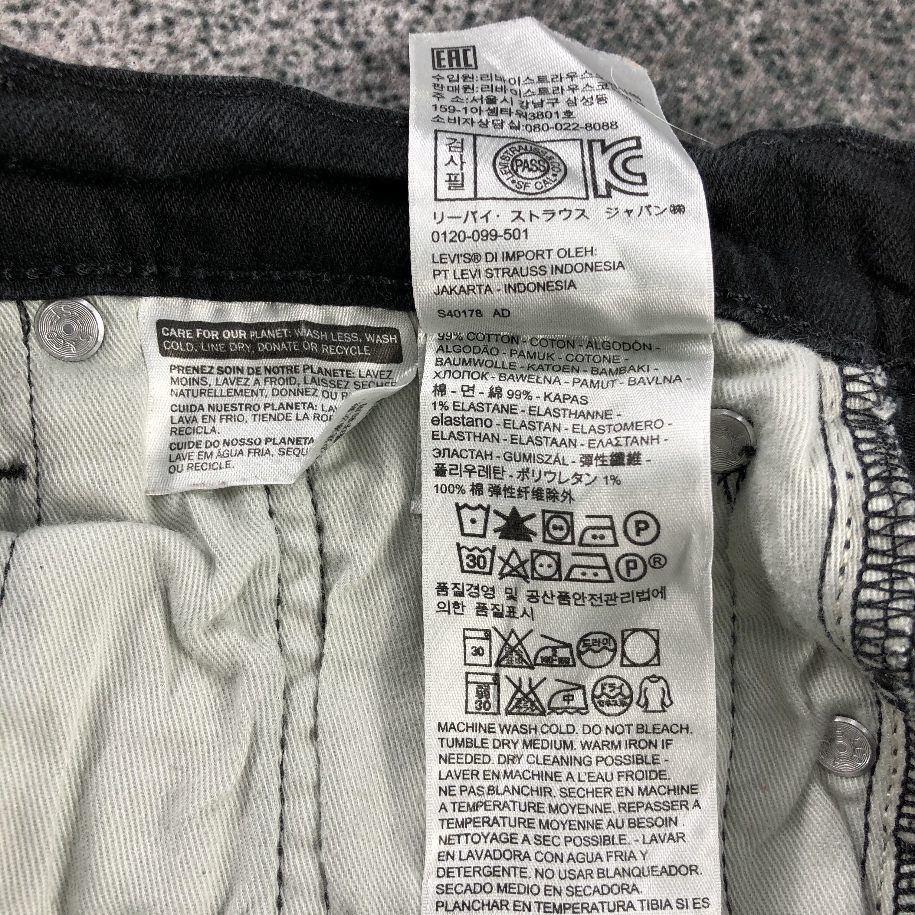 Levi's Levis 512 Jeans Faded Black Denim KJ1013 Size US 30 / EU 46 - 12 Thumbnail