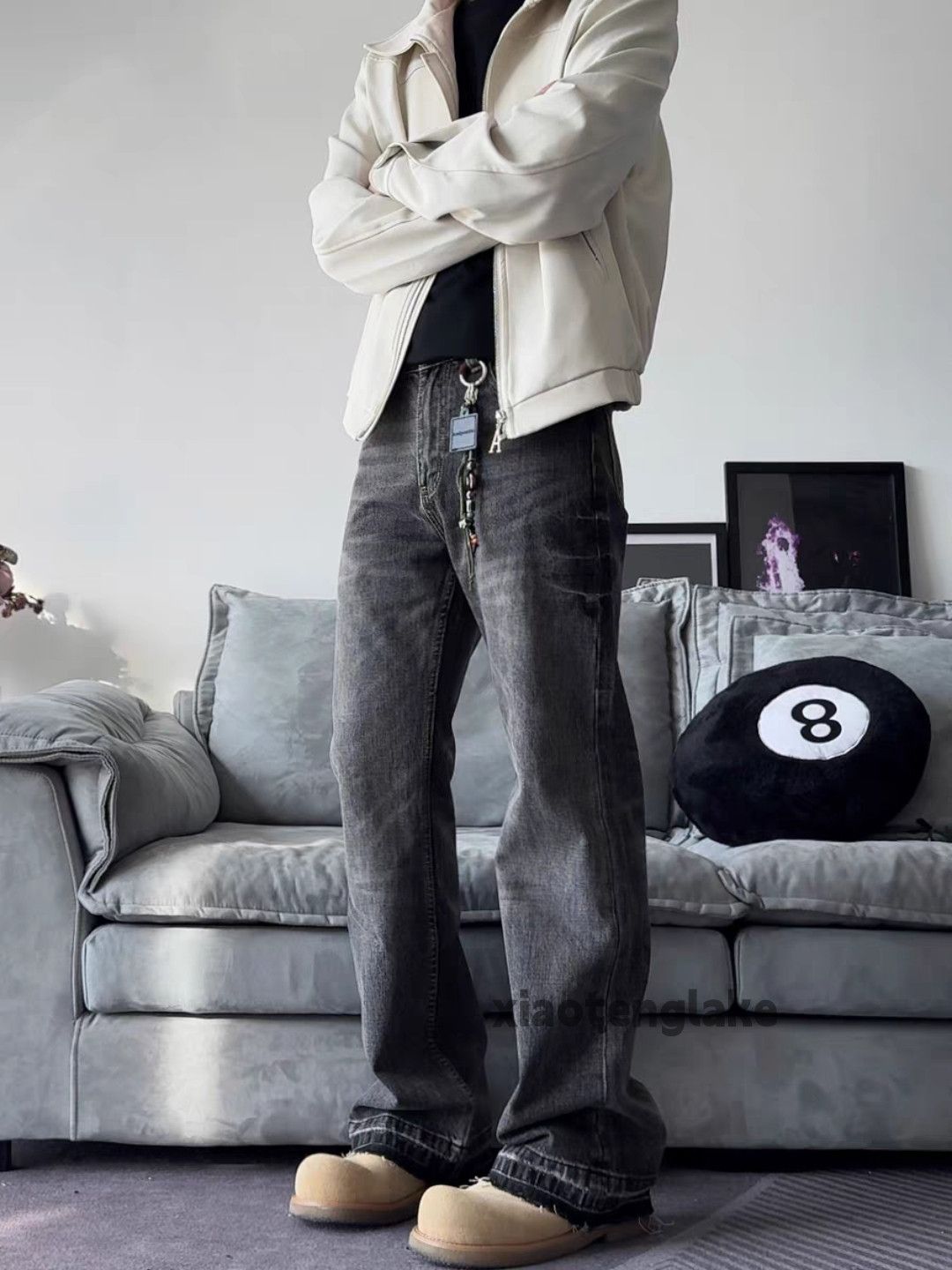 Jean Unisex washed faded cleanfit yuppie y2k bootcut jeans Size US 32 / EU 48 - 7 Thumbnail