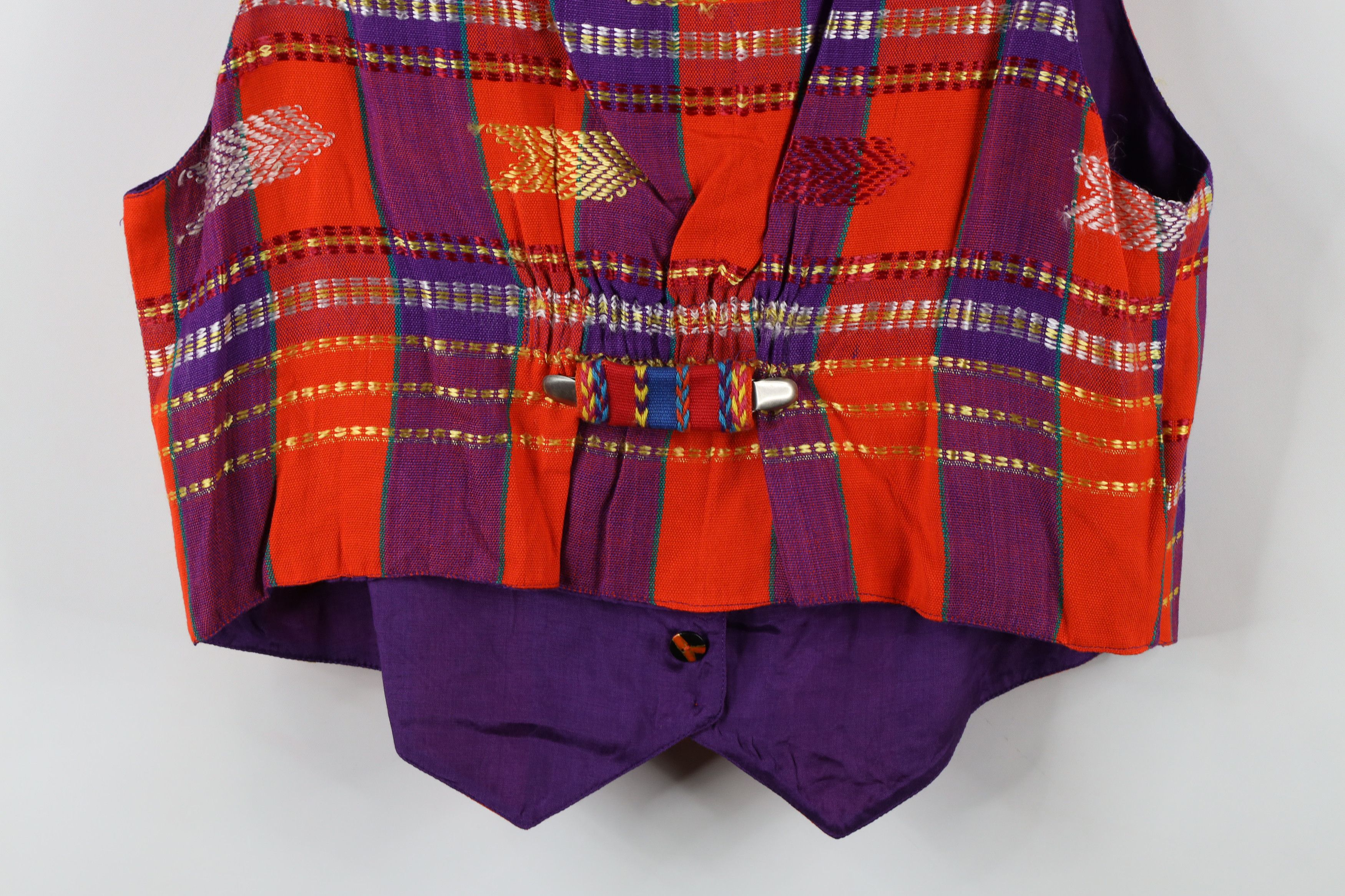 Vintage Vintage 90s Streetwear India Madras Plaid Vest Jacket Size M / US 6-8 / IT 42-44 - 16 Thumbnail