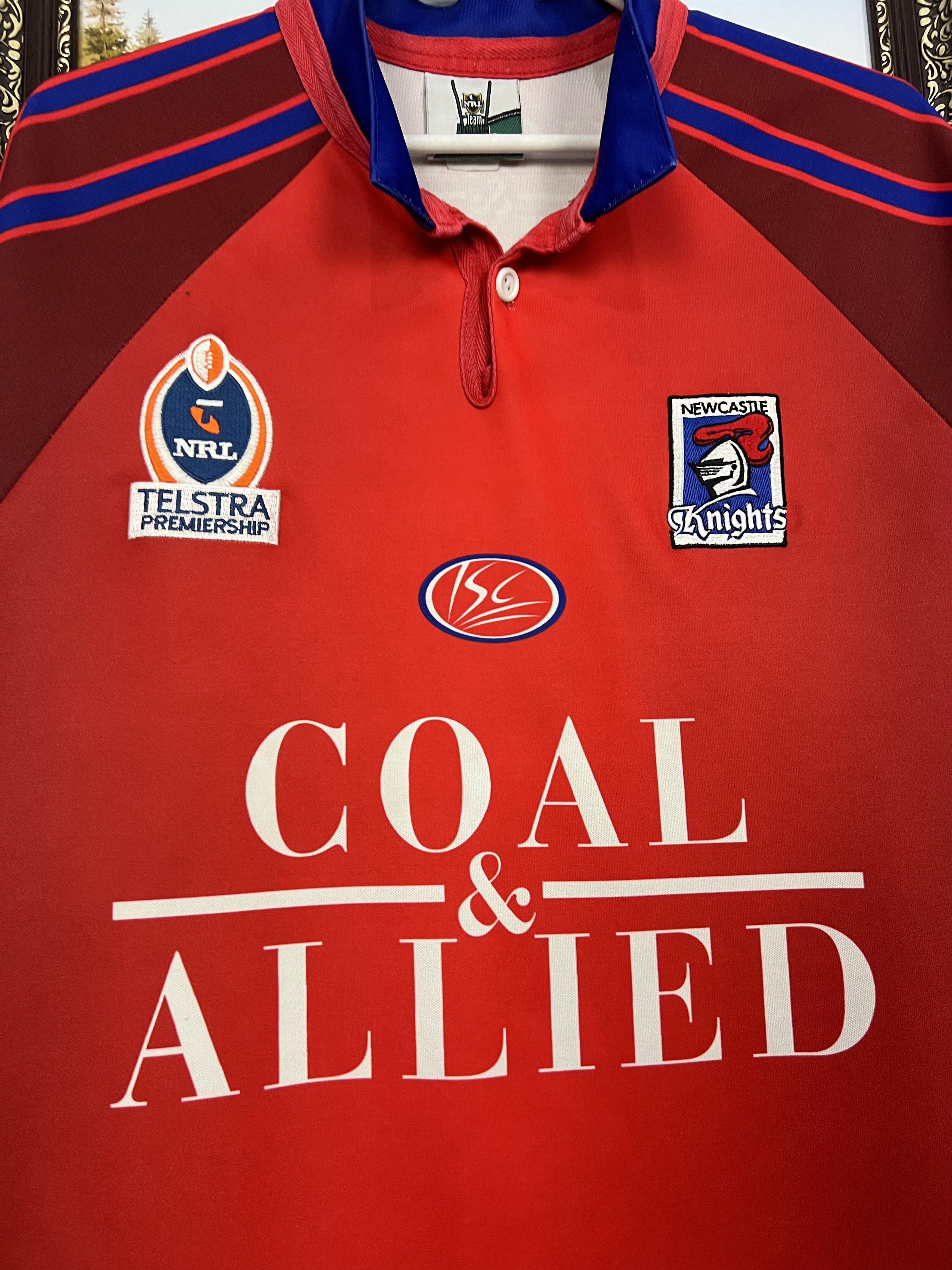 Vintage Newcastle Knights NRL Rugby Union Jersey Trikot Shirt Size US L / EU 52-54 / 3 - 3 Thumbnail