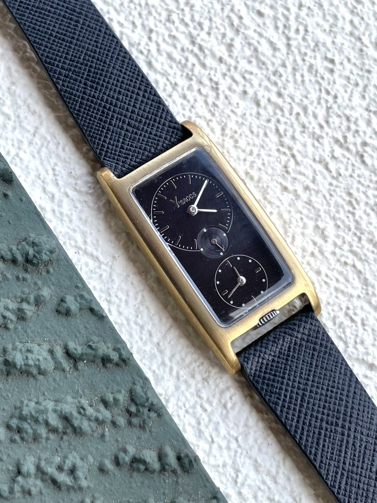 Yohji Yamamoto Rare 1990s Sacsny Y’saccs Dual Time Rectangular Tank Watch Size ONE SIZE - 9 Thumbnail