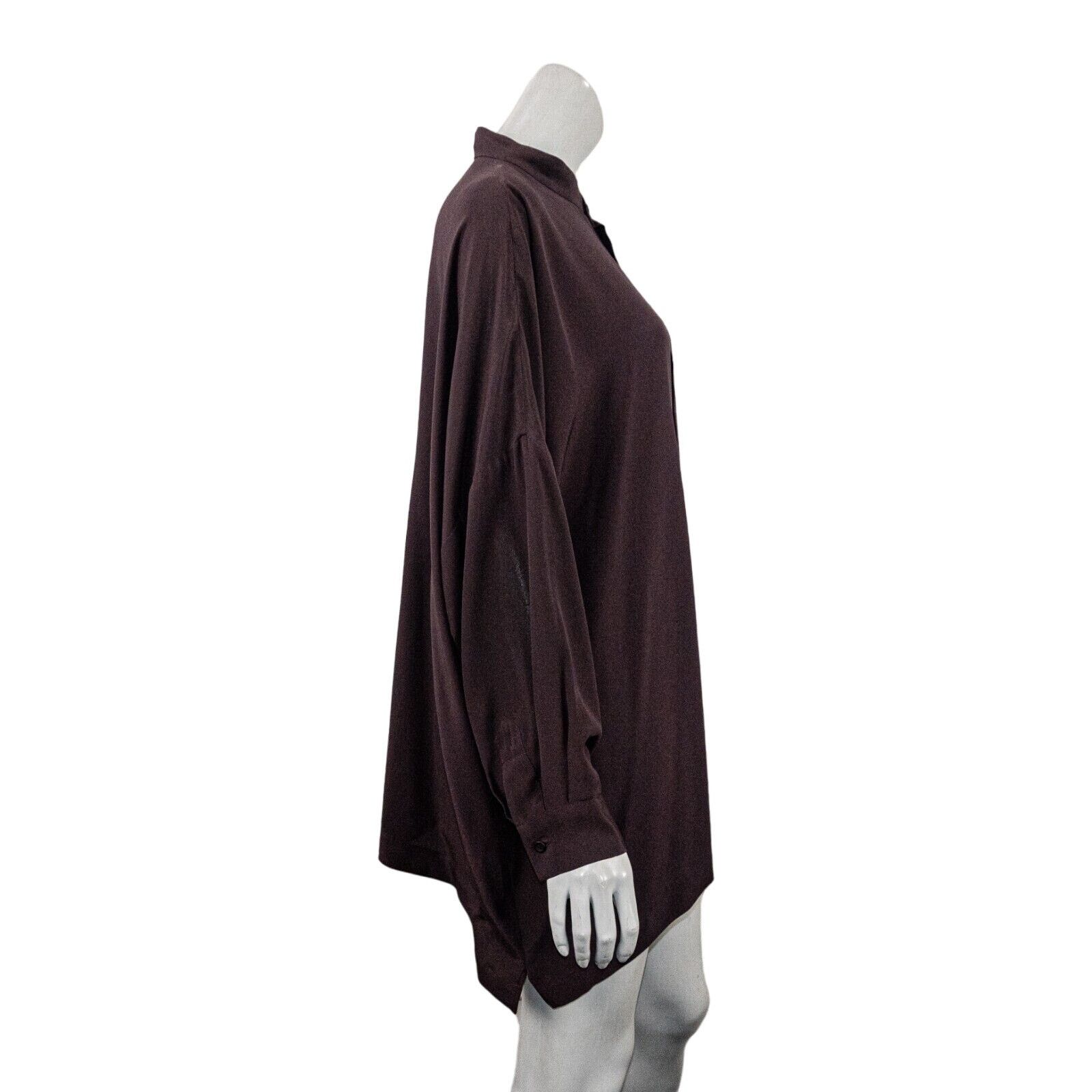 eskandar Eskandar Sz 2 100% Silk Purple Eggplant Boxy Oversize Blouse Size ONE SIZE - 7 Thumbnail