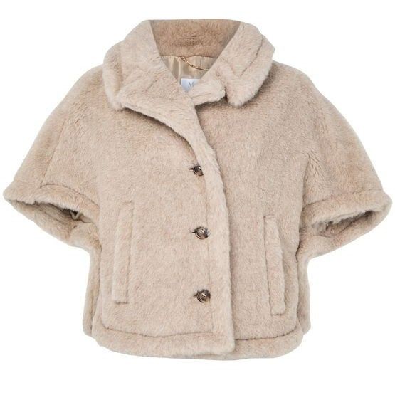 Max Mara MAX MARA Teddy Beige Fuzzy Wool Cape Coat New & Authentic (W Size M / US 6-8 / IT 42-44 - 1 Thumbnail