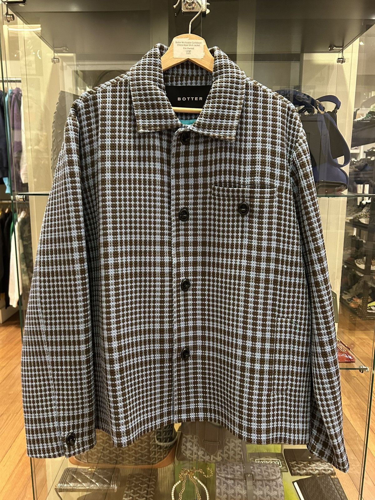 BOTTER Botter Multicolor Carribean Check Wool Overshirt Size US L / EU 52-54 / 3 - 1 Thumbnail
