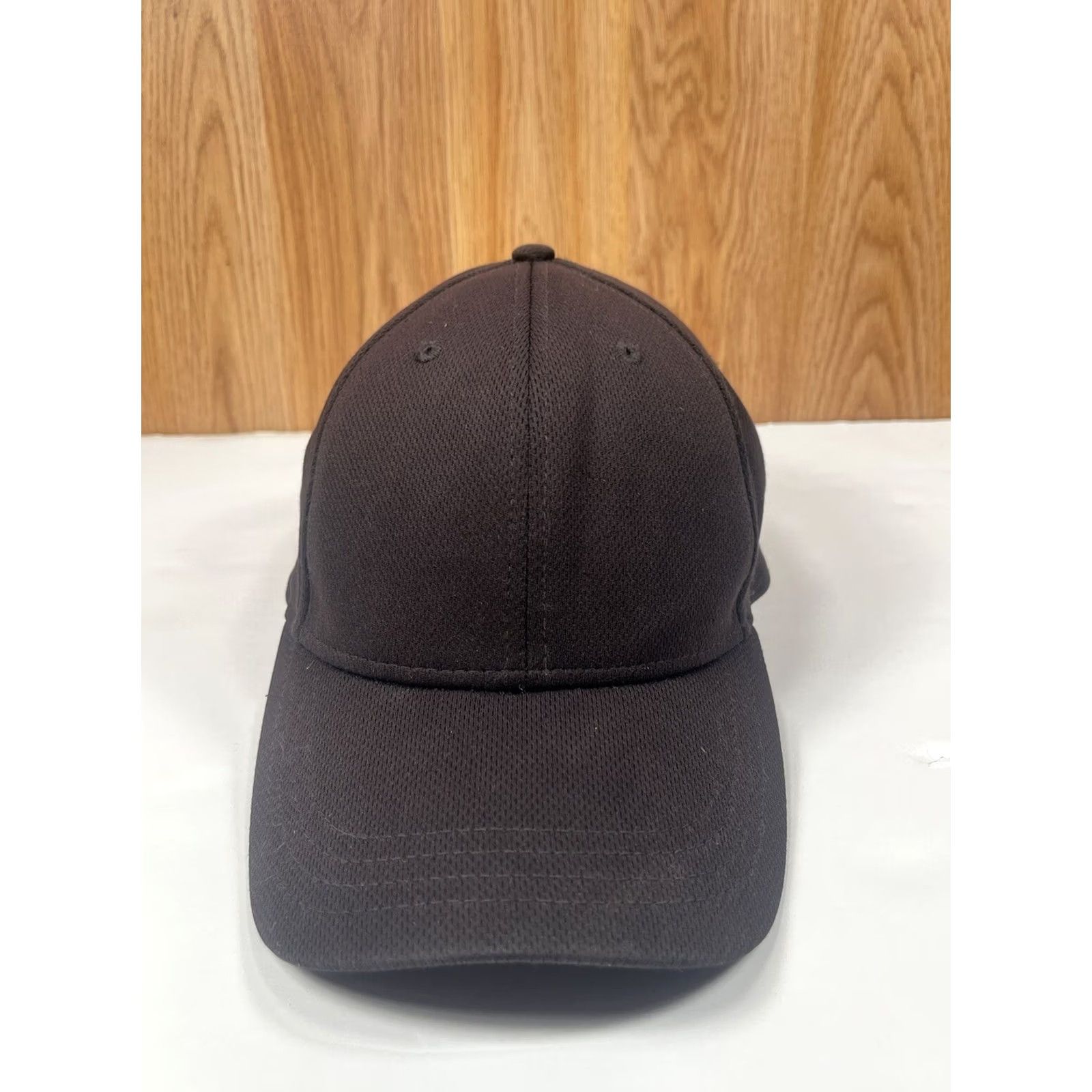 Athletic Works Athletic Works Hat Adults S/M Black Polyester Fitted Cap Stretch Baseball Cap Size ONE SIZE - 2 Thumbnail