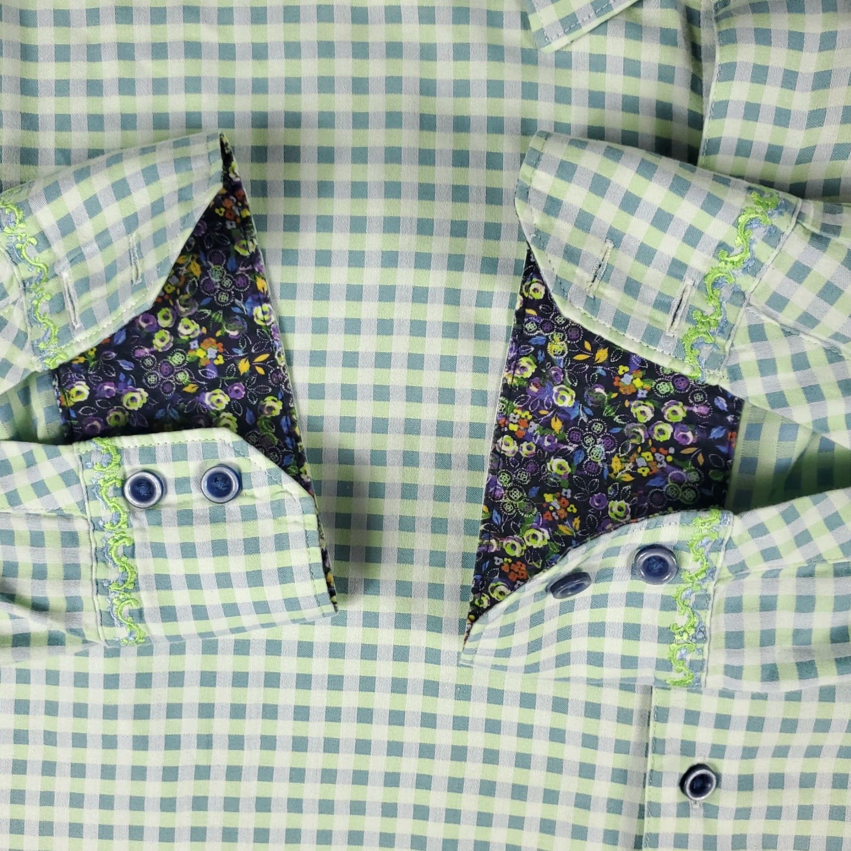 Robert Graham Robert Graham Shirt Mens 3XL Green Check Button-Up Long Sleeve Casual Formal Business Shirts Men Size US XXL / EU 58 / 5 - 3 Thumbnail