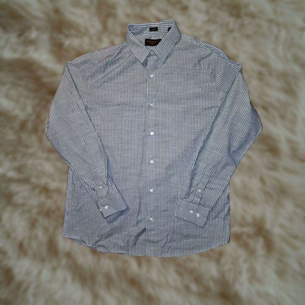 Vintage Fairlane & Sons Button-Up Shirt Men XLT Blue Striped Long Sleeve Casual Workwear Regular Big & Tall Size US XL / EU 56 / 4 - 1 Thumbnail
