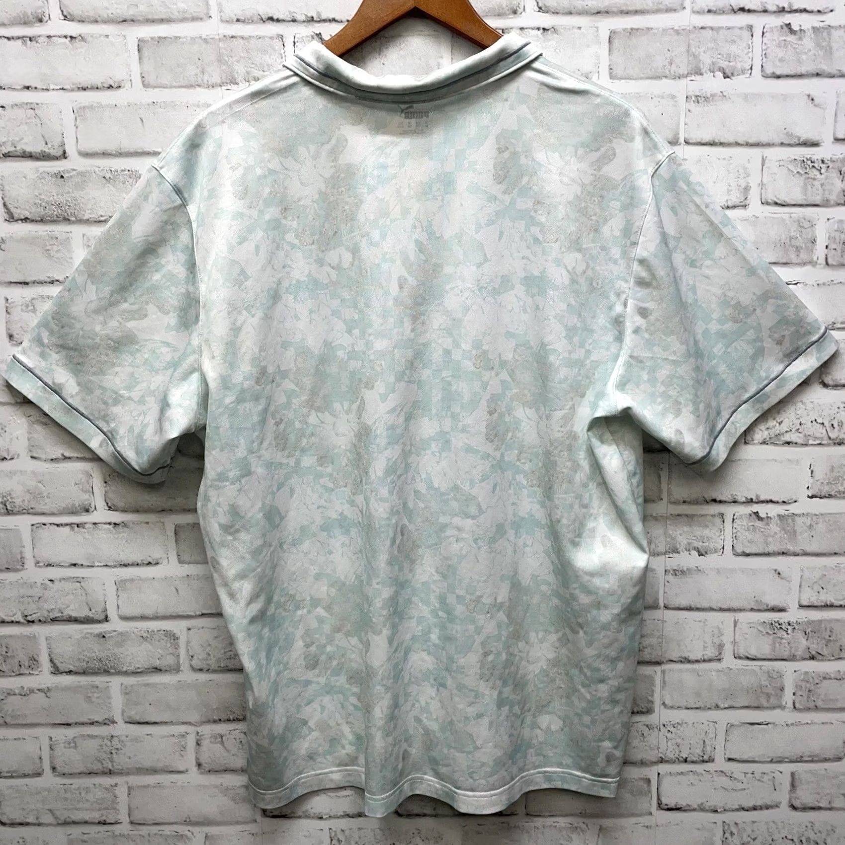 Puma Puma Polo Shirt Mens XL Blue Floral Print Athletic Stretchy Polo Shirt Size US XL / EU 56 / 4 - 5 Thumbnail