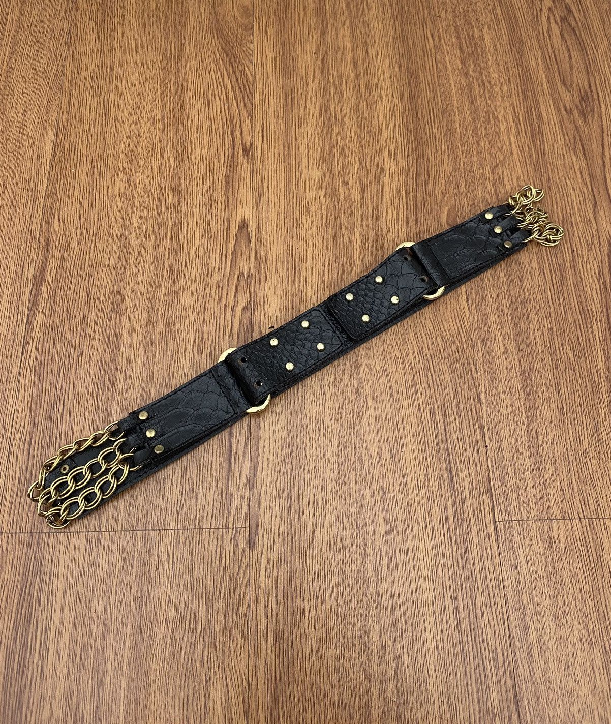 If Six Was Nine × Japanese Brand × Le Grande Bleu (L.G.B.) EGOIST black snakeskin gold chain belt Size ONE SIZE - 3 Thumbnail