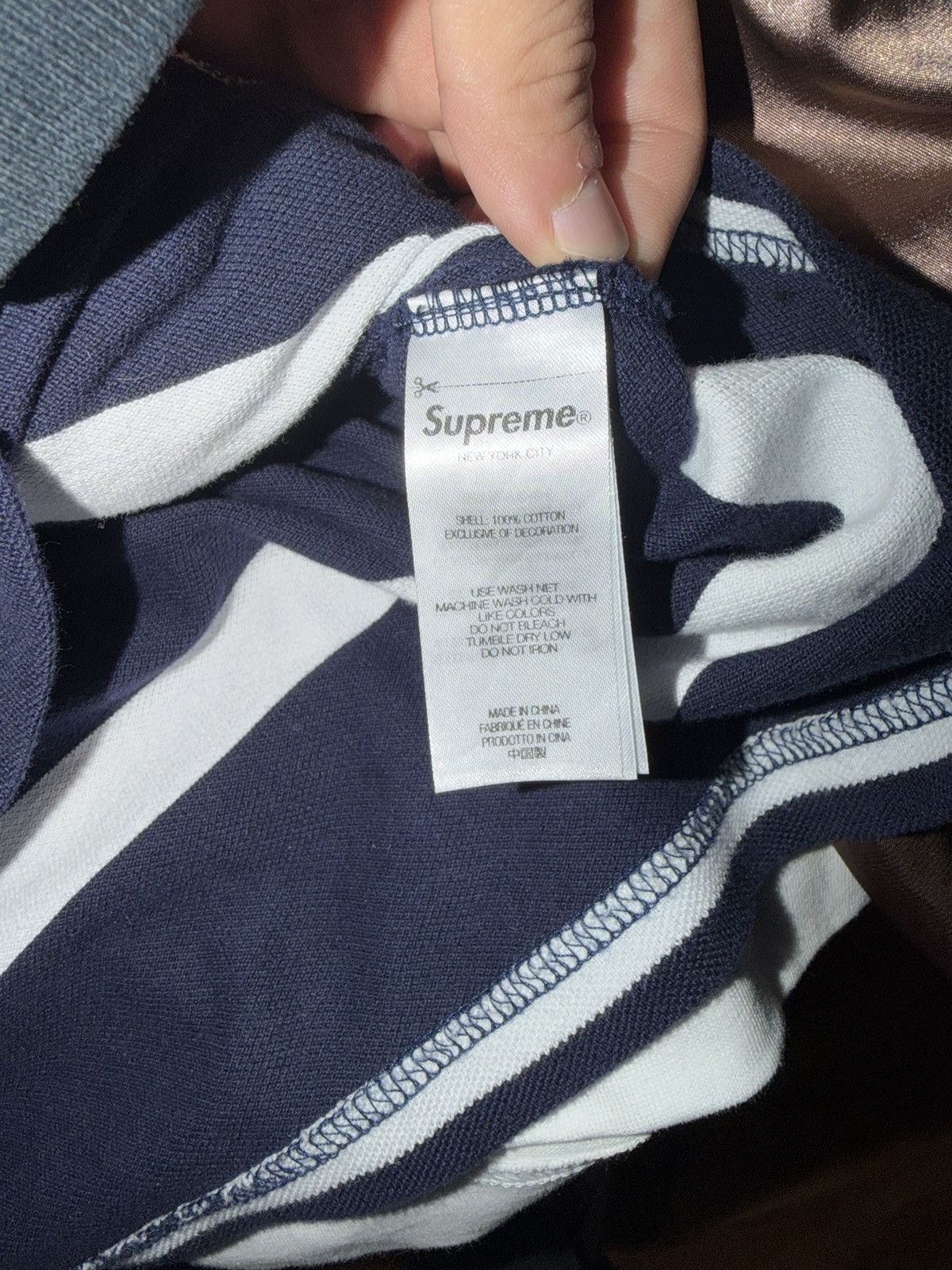 Supreme Supreme Striped Cursive Polo SS25 Size US S / EU 44-46 / 1 - 4 Thumbnail