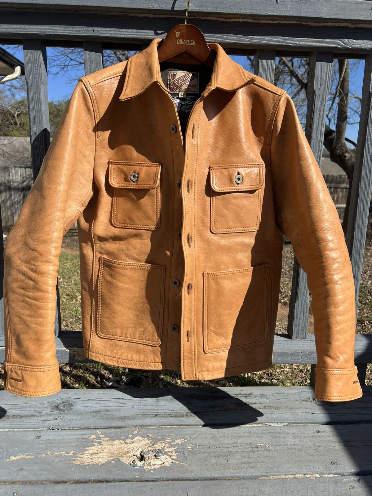 Y'2 Leather Y’2 Leather Shop Vancouver Kakishibu Scar Chore Jacket Size US M / EU 48-50 / 2 - 1 Thumbnail