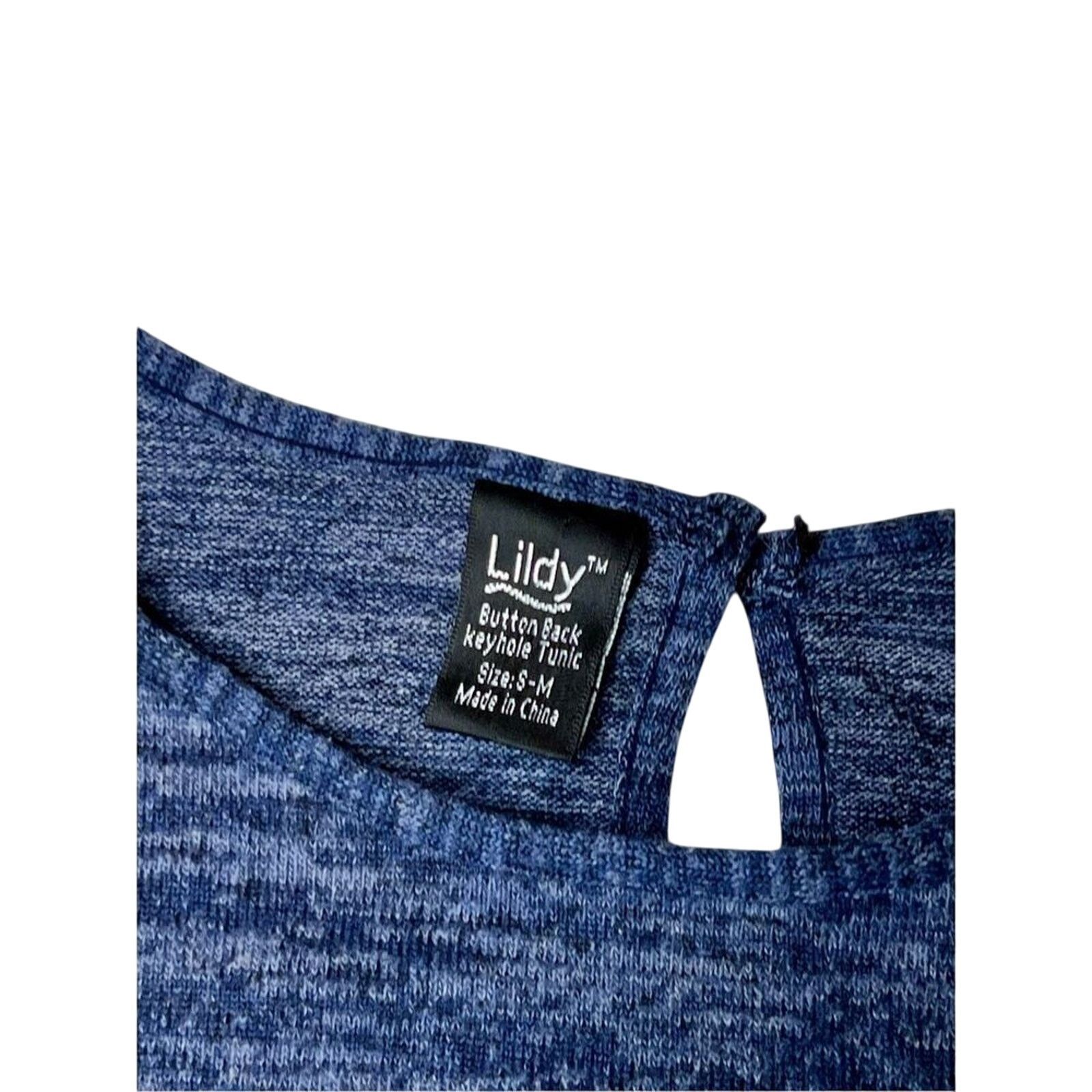 Other Lildy Lace Sleeve Keyhole Neckline Blue Sweater Small/Medium Size S / US 4 / IT 40 - 4 Thumbnail