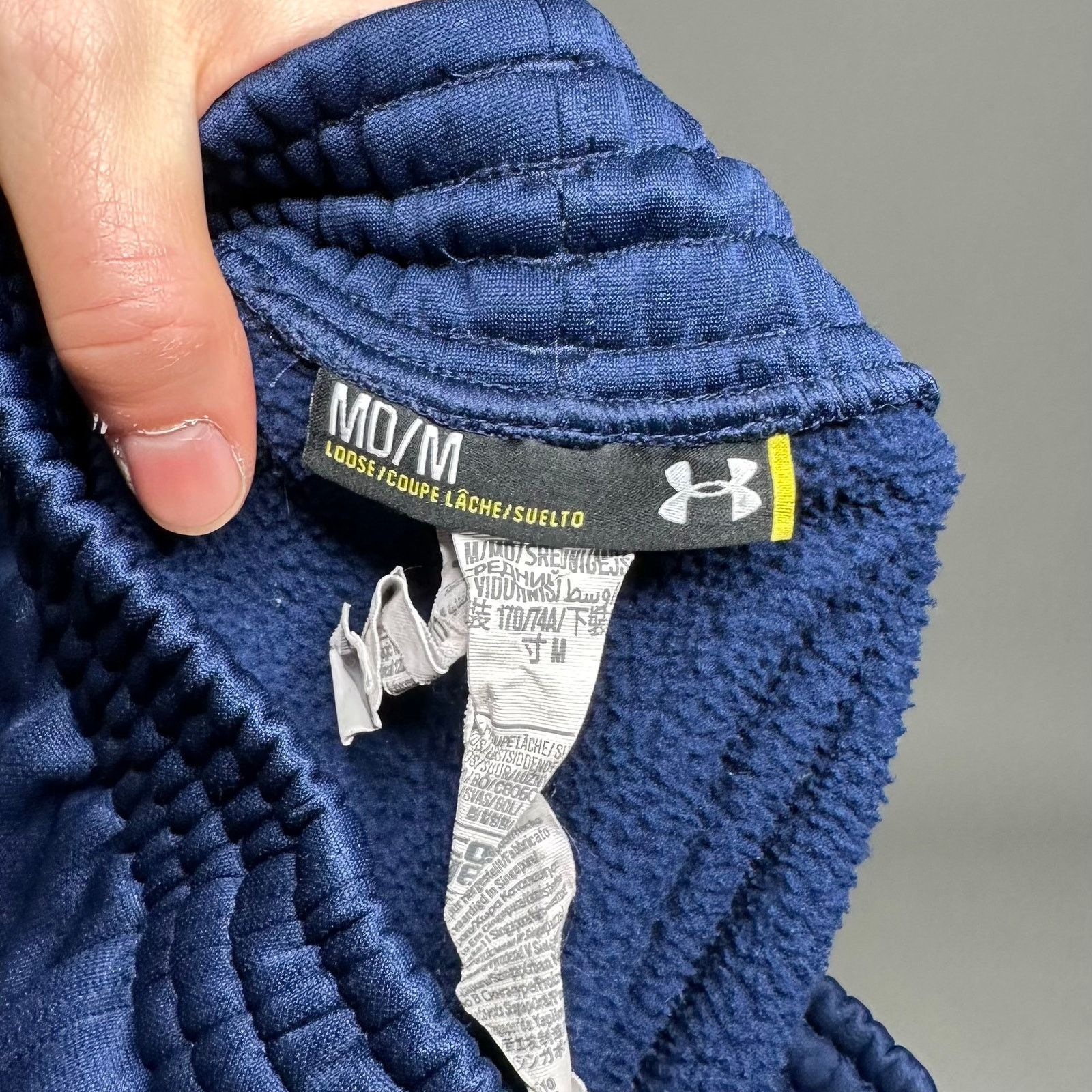 Under Armour Under Armour Sweatpants Navy Blue Polyester Neon Green Logo Size US 32 / EU 48 - 4 Thumbnail