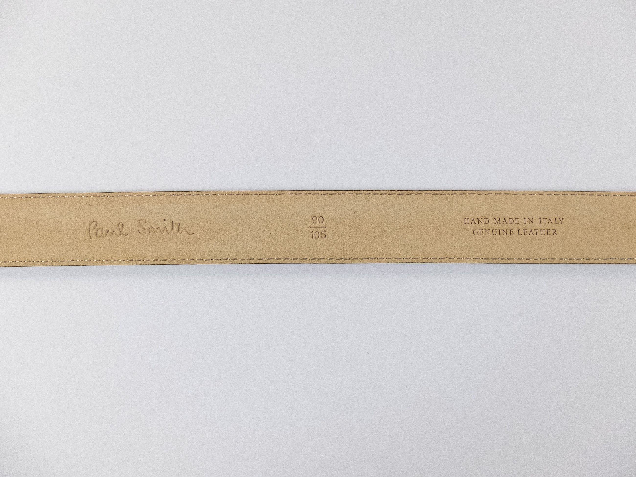 Paul Smith PAUL SMITH black grain leather classic belt 90 authentic Size 34 - 4 Thumbnail