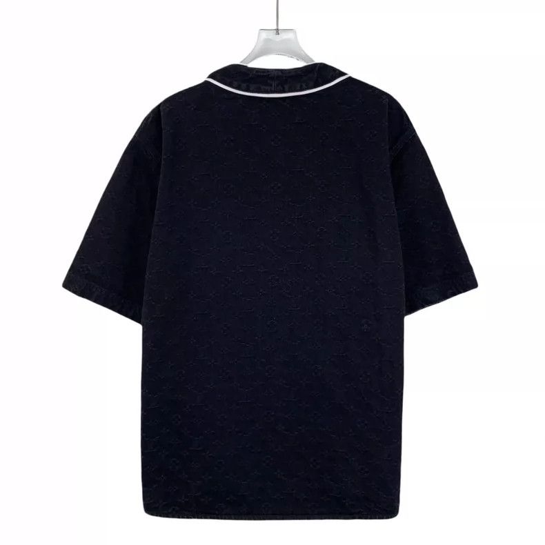 Louis Vuitton Louis Vuitton Cotton short-sleeved shirt with black logo e Size US L / EU 52-54 / 3 - 2 Thumbnail