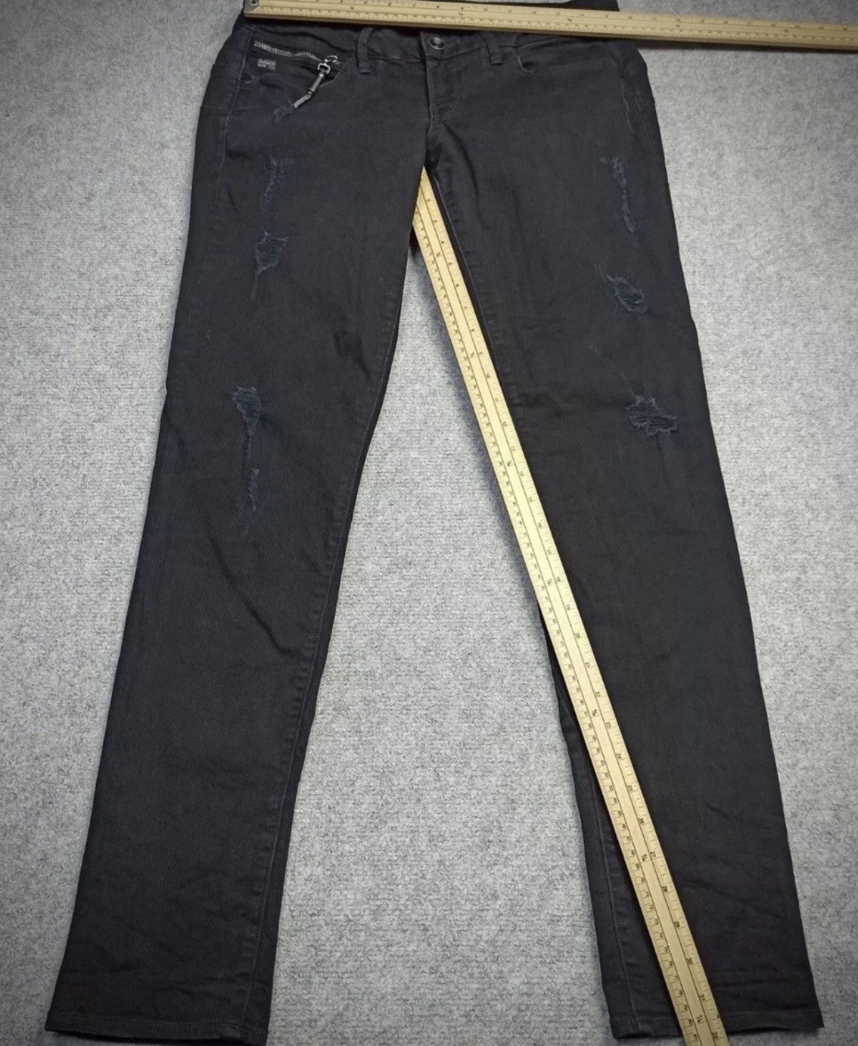 G-Star × Pharrell G-Star Raw Midge Sculpted LW Skinny Biker Jeans Blue & Black Size 31" - 8 Thumbnail