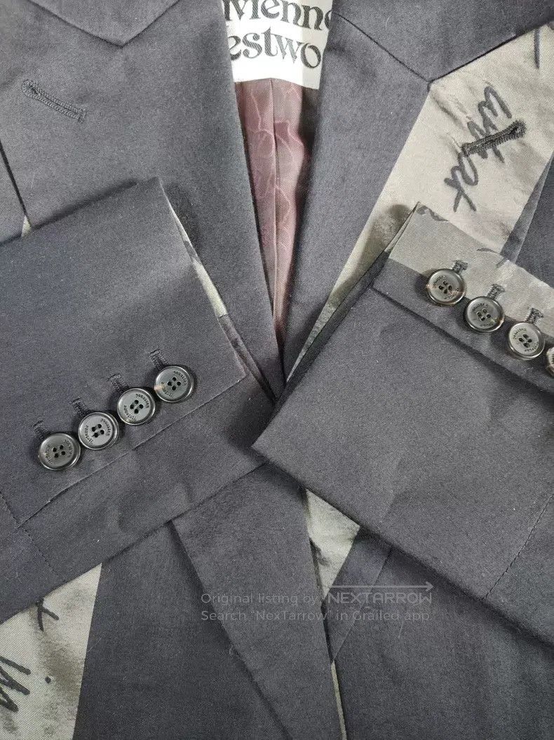 Vivienne Westwood Vivienne Westwood Letter-printed striped suit jacket Size XS / US 0-2 / IT 36-38 - 6 Thumbnail