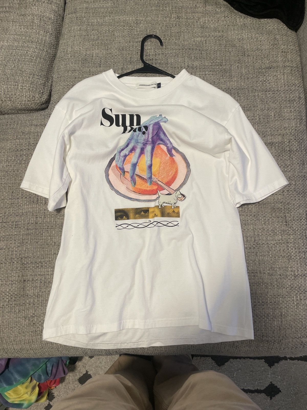 image of Undercover “Sunday” Tee in White, Men's (Size Medium)