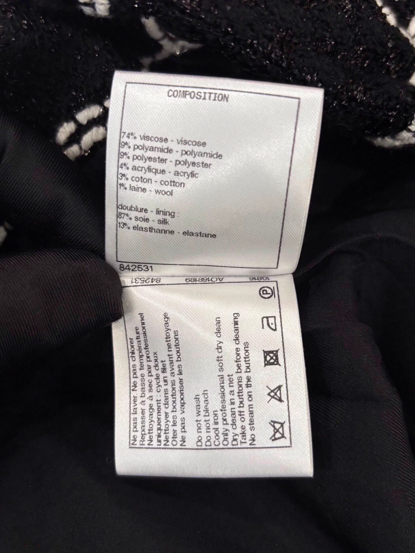 Chanel Chanel Rooftop black white check CC crystal button pants 40 Size 28" / US 6 / IT 42 - 8 Thumbnail