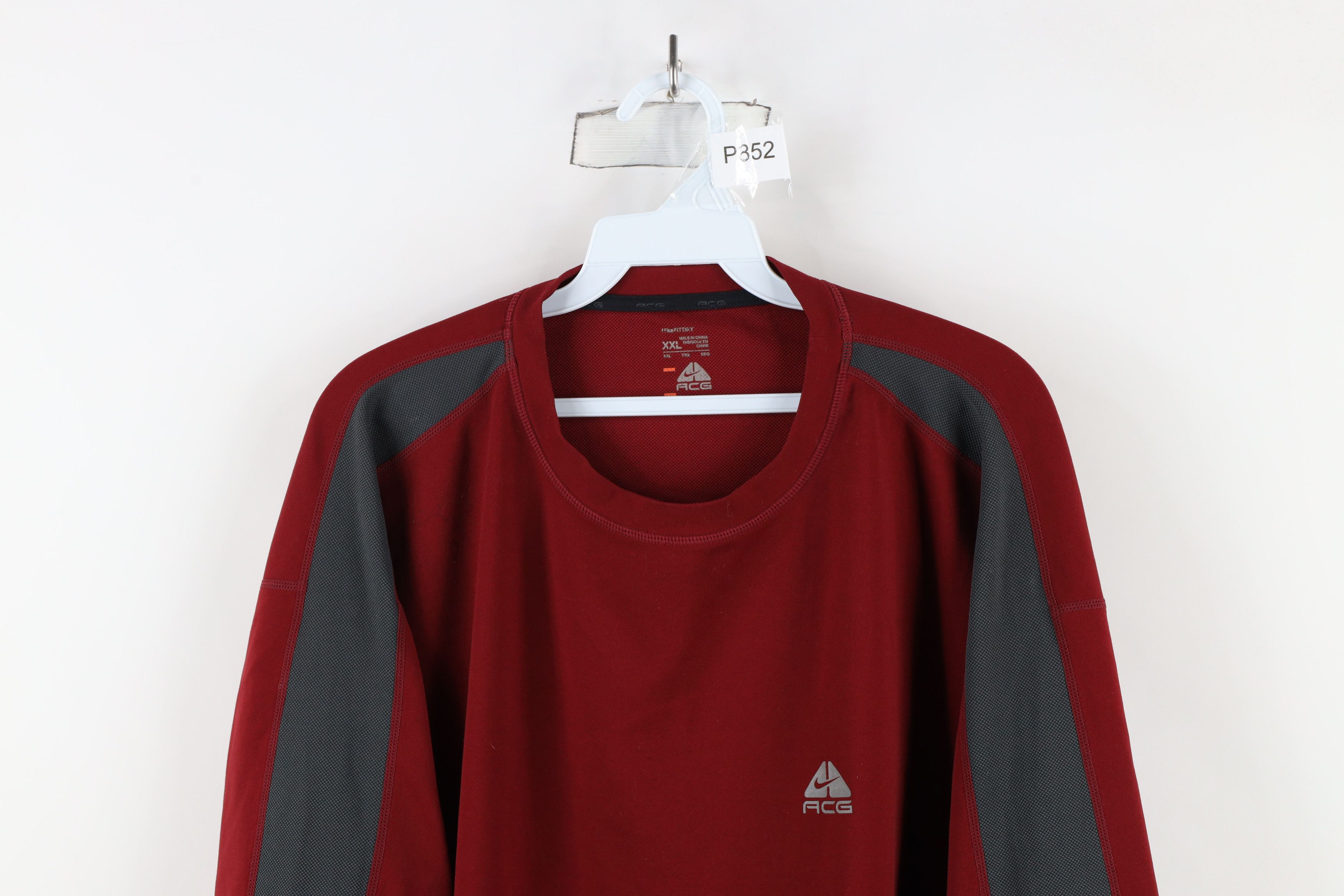 Nike × Vintage Vintage Nike ACG Mini Swoosh Knit Long Sleeve T-Shirt Red Size US XXL / EU 58 / 5 - 2 Thumbnail