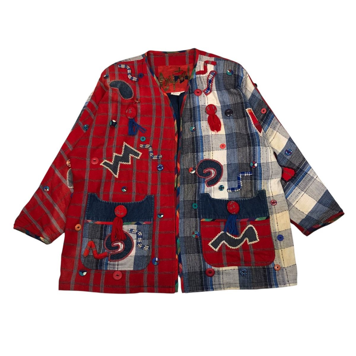 Japanese Brand 🔥VINTAGE HANDMADE DESIGN JACKET PATCHWORK ISSEY MIYAKE Size US M / EU 48-50 / 2 - 1 Thumbnail