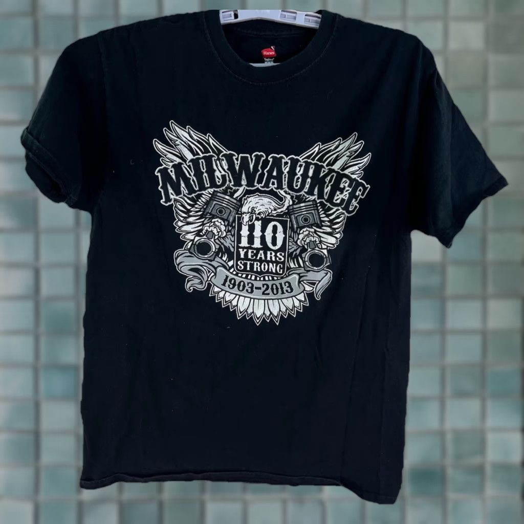 Harley Davidson Harley-Davidson T-Shirt Harley-Davidson 110th Rally Milwaukee WI Black M Mens Short Sleeve Graphic Print Logo Crew Neck Cotton Knit Regular Fit Size US M / EU 48-50 / 2 - 1 Thumbnail