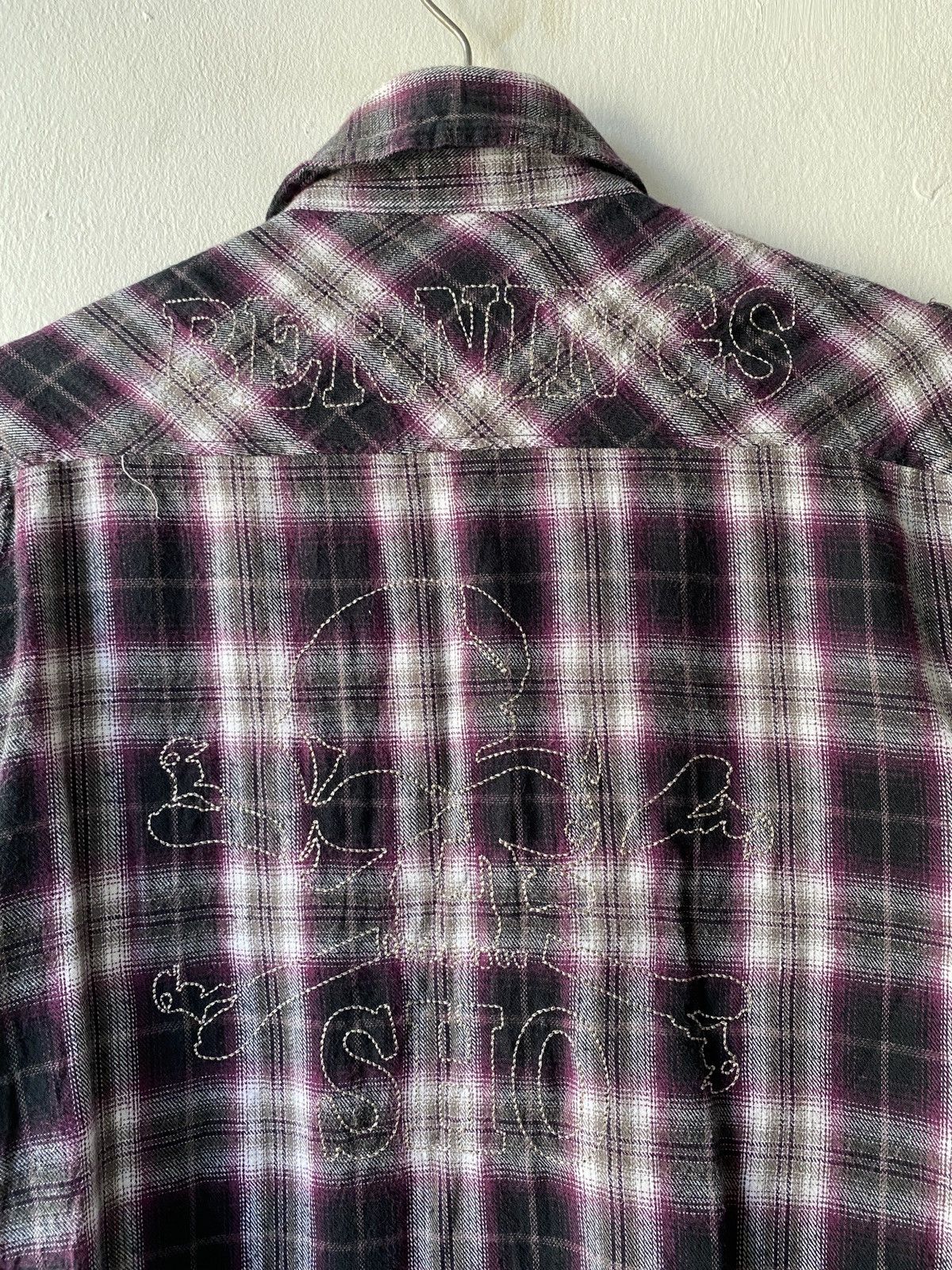 Japanese Brand × Seditionaries Bernings Sho Punk Skull Design Shadow Plaid Button Up Size US L / EU 52-54 / 3 - 13 Thumbnail