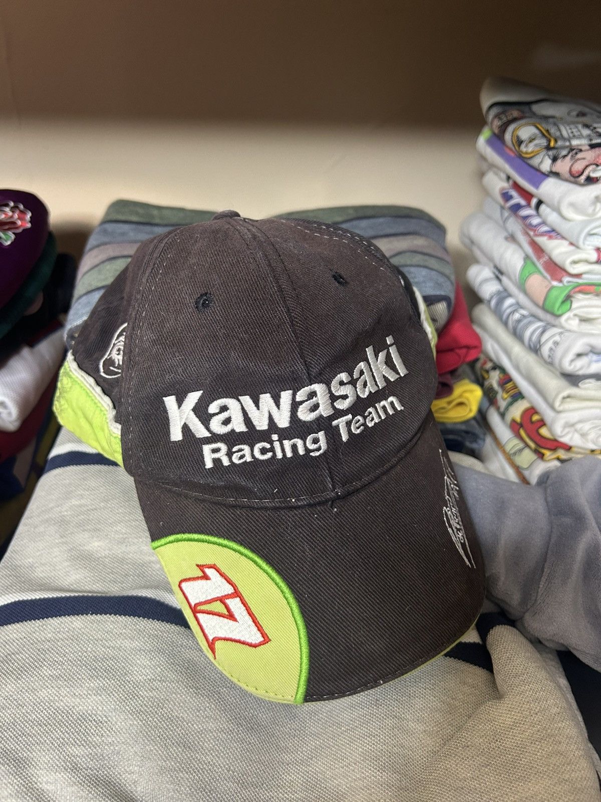 Vintage Vintage Kawasaki Racing Team x Team Eckl Cap #17 Signed Size ONE SIZE - 1 Thumbnail