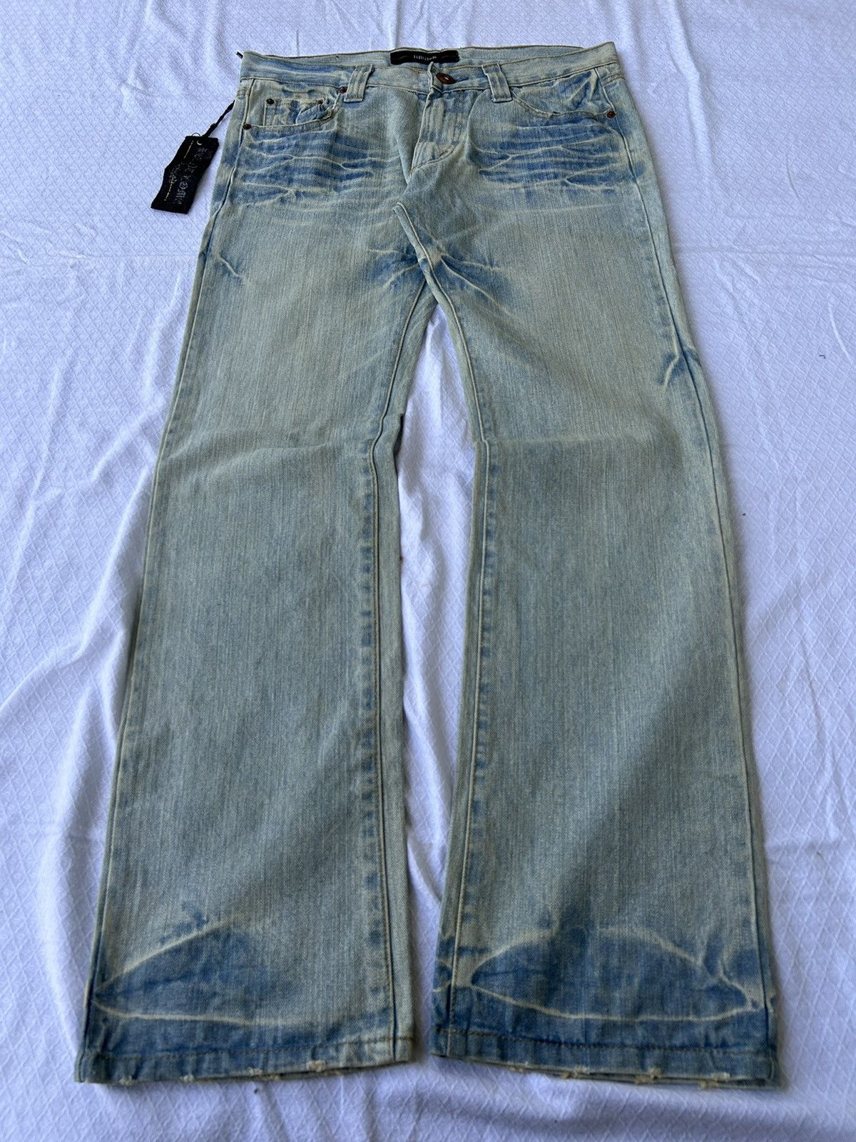 If Six Was Nine 💸BINDINGOFFER💸Limited japanese faded wash dragon denim jeans Size US 34 / EU 50 - 4 Thumbnail