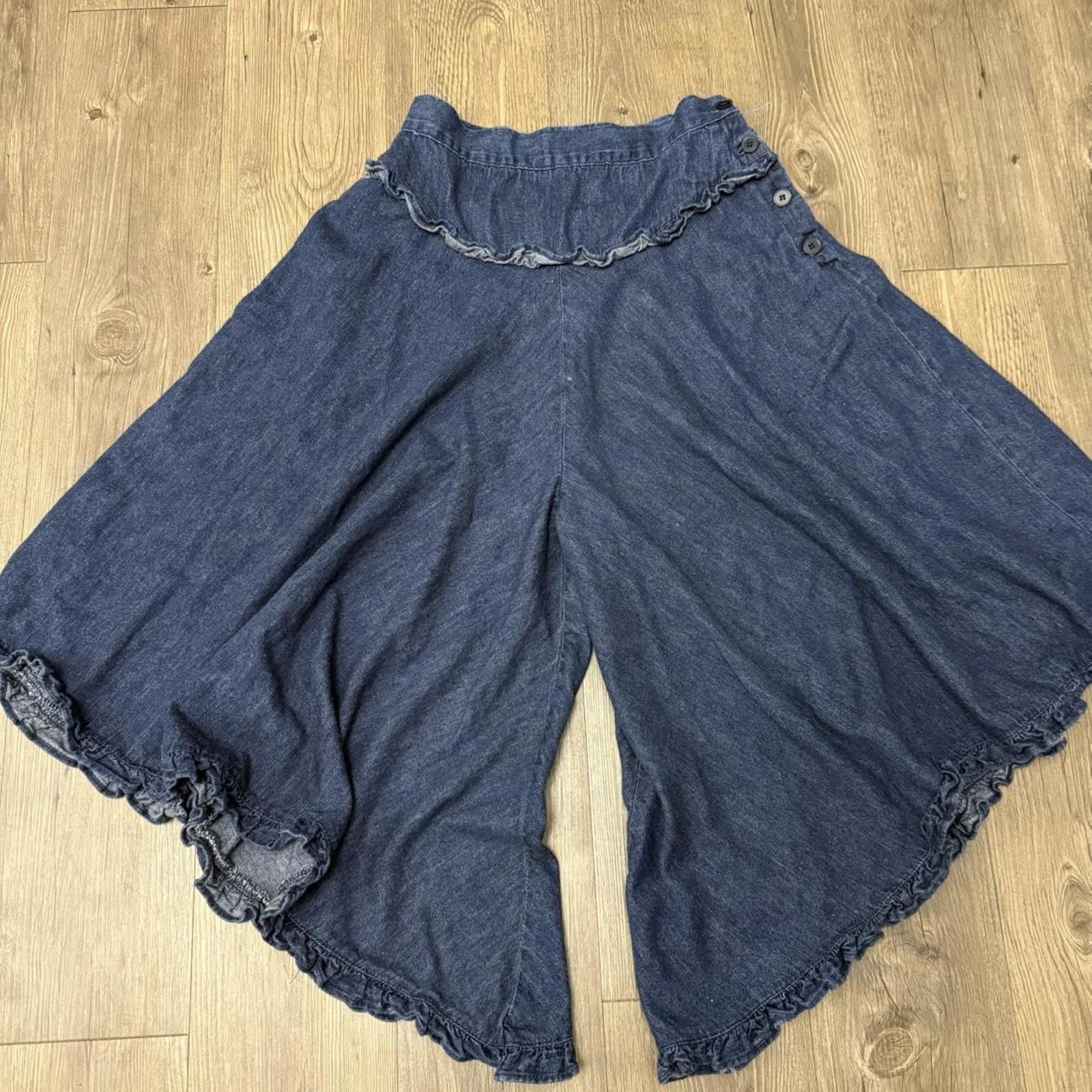 Designer High waisted retro indie boho cottage lightweight capris Size 32" / US 10 / IT 46 - 2 Thumbnail