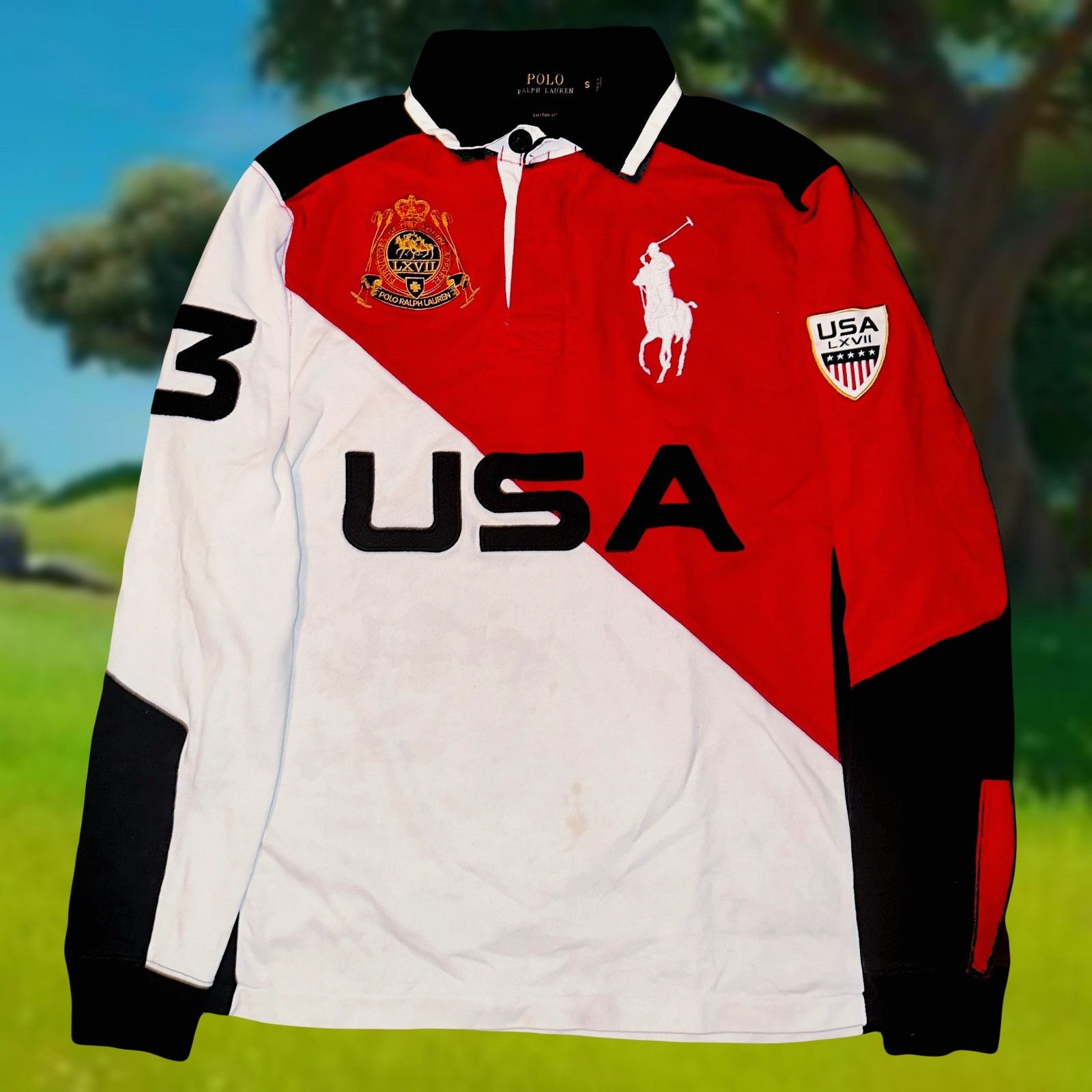 polo ralph lauren big pony polo shirt usa shield patch