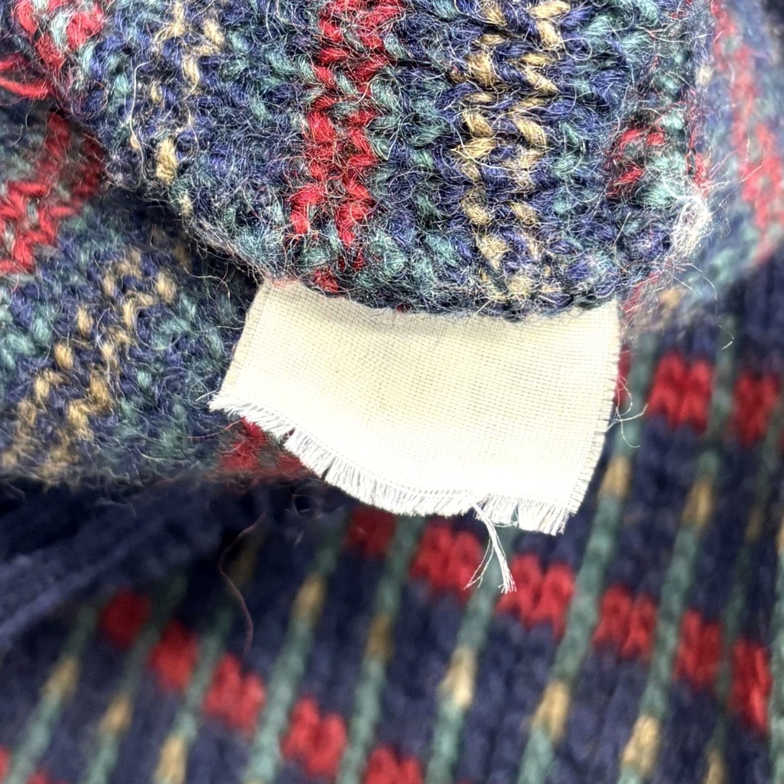 Vintage VINTAGE Karrson Norway wool blend chunky knit jumper XL Mens blue green red Crew Neck Jumper Mens 90s Retro Pattern Pullover Wool Blend Knit Size US XL / EU 56 / 4 - 8 Thumbnail