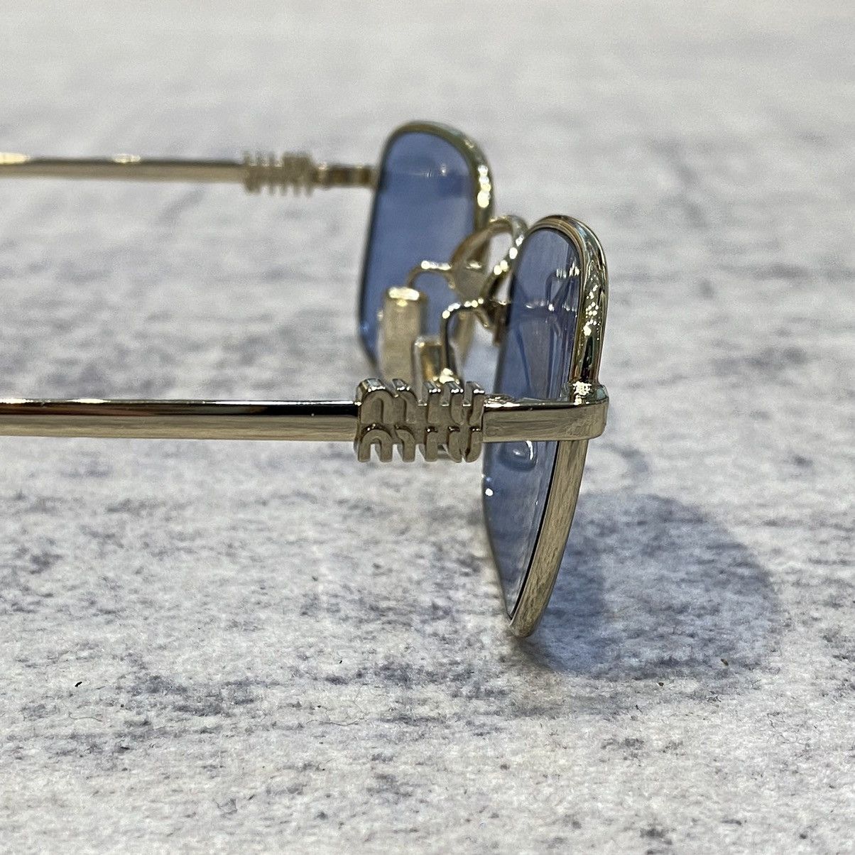 Miu Miu MIU MIU 0MU A53S ZVN60O PALE GOLD BLUE Size ONE SIZE - 3 Thumbnail