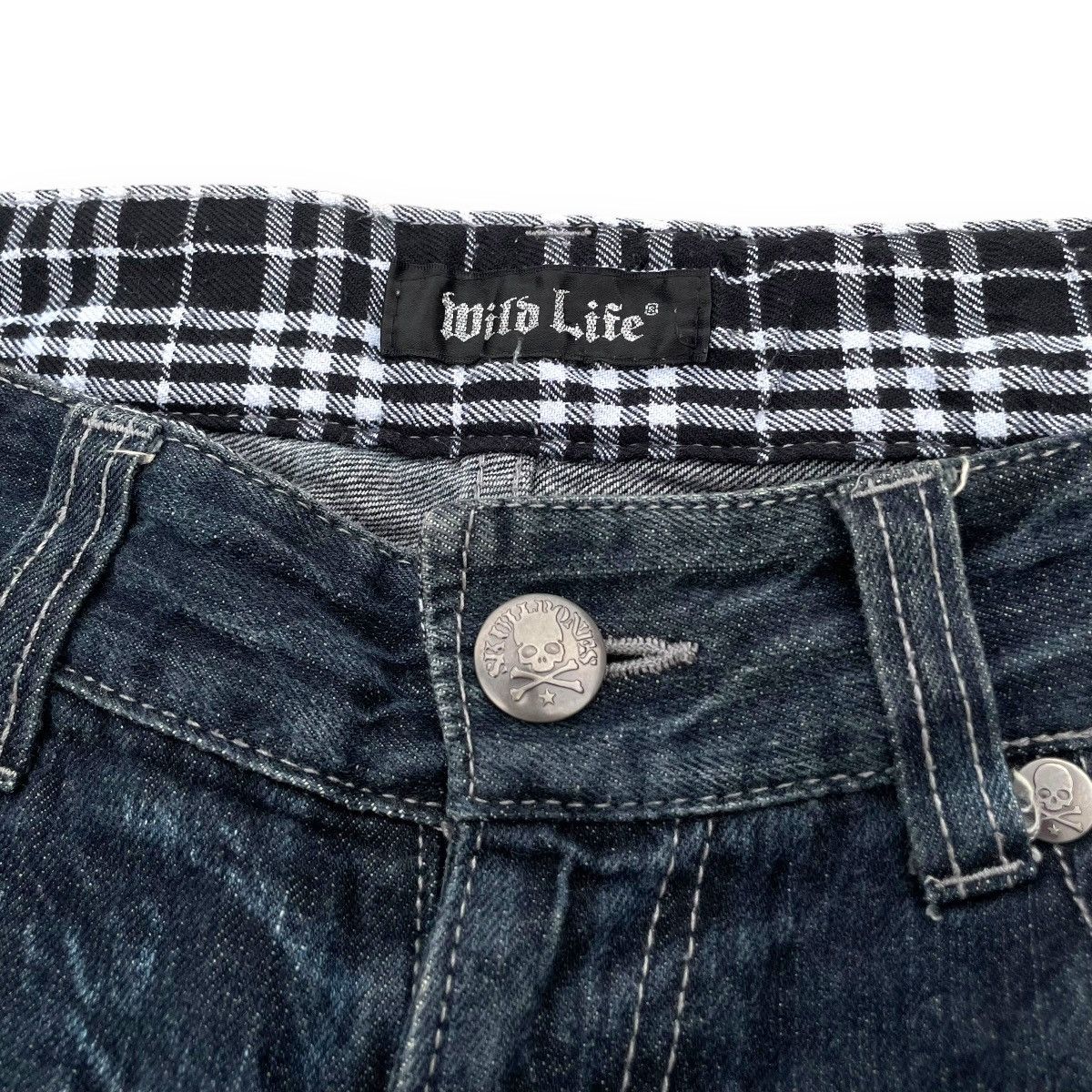 If Six Was Nine × Japanese Brand × Le Grande Bleu (L.G.B.) 🇯🇵 VINTAGE WILD LIFE POEM PUNK WASHED DENIM PANTS Size US 32 / EU 48 - 7 Thumbnail