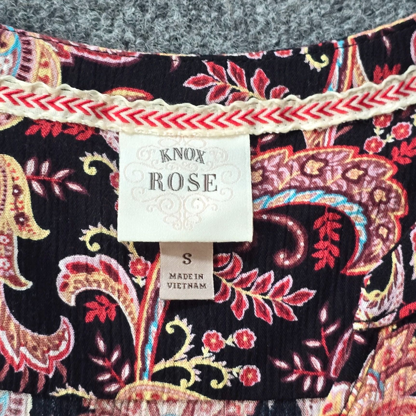Vintage Knox Rose Dress Womens Size Small Black Yellow Paisley Peasant A Line Casual Size S / US 4 / IT 40 - 3 Thumbnail