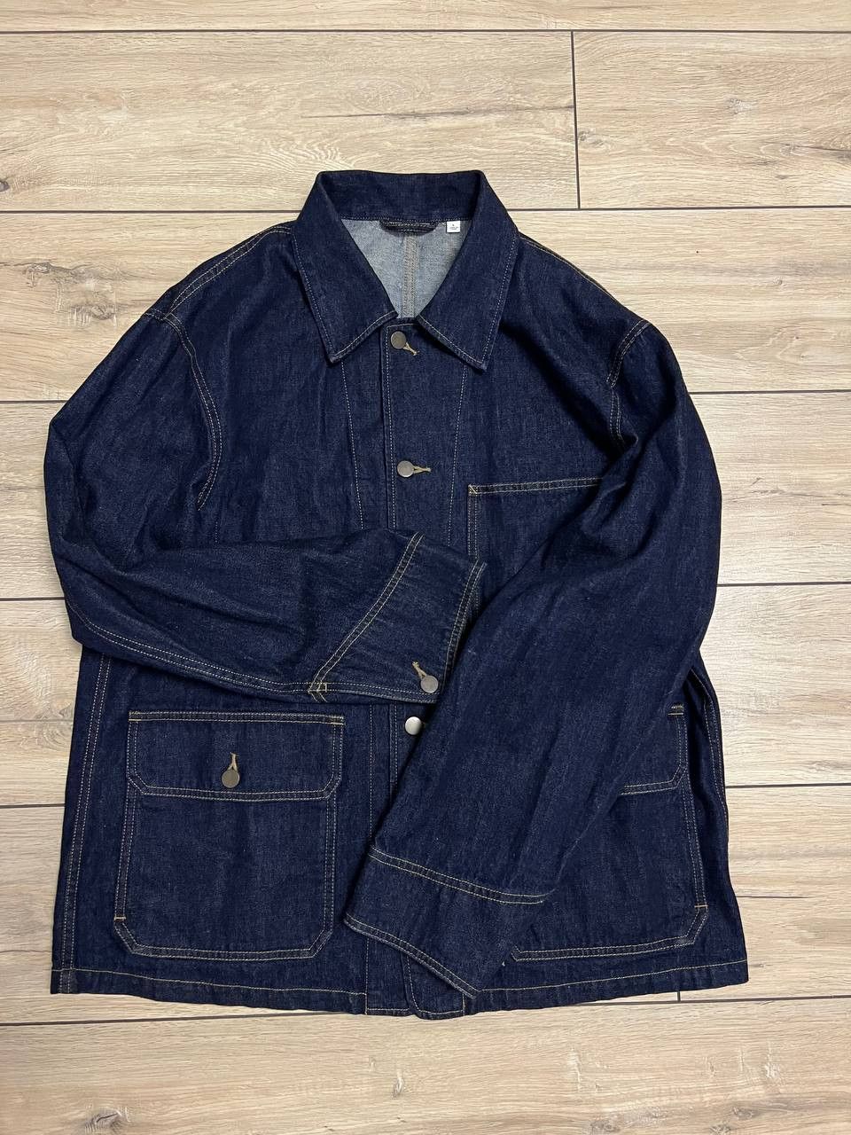 Uniqlo Uniqlo U Denim Work Wear Jacket Shirt sz L Front Pockets Size US L / EU 52-54 / 3 - 10 Thumbnail